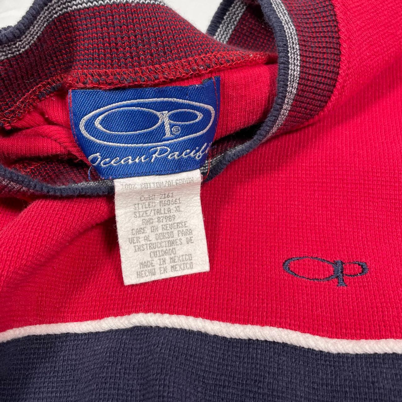 Ocean Pacific Men's Red and Navy T-shirt (4)