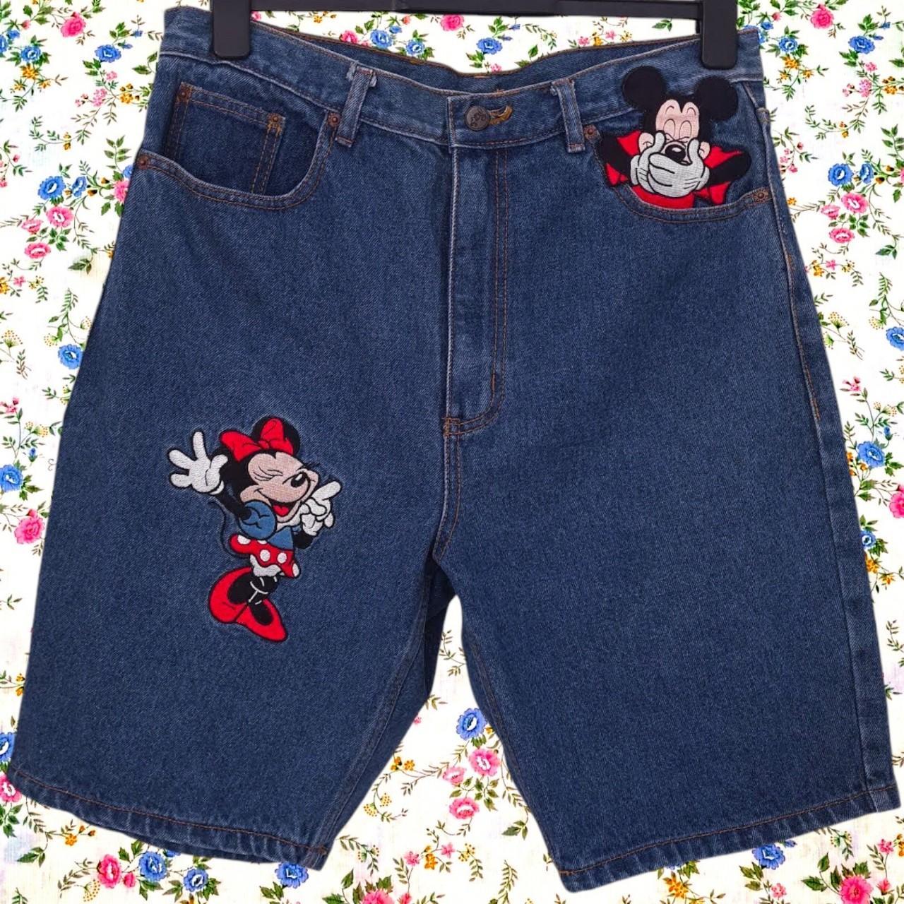 90s Vintage Disney denim shorts. They have Mickey. Depop