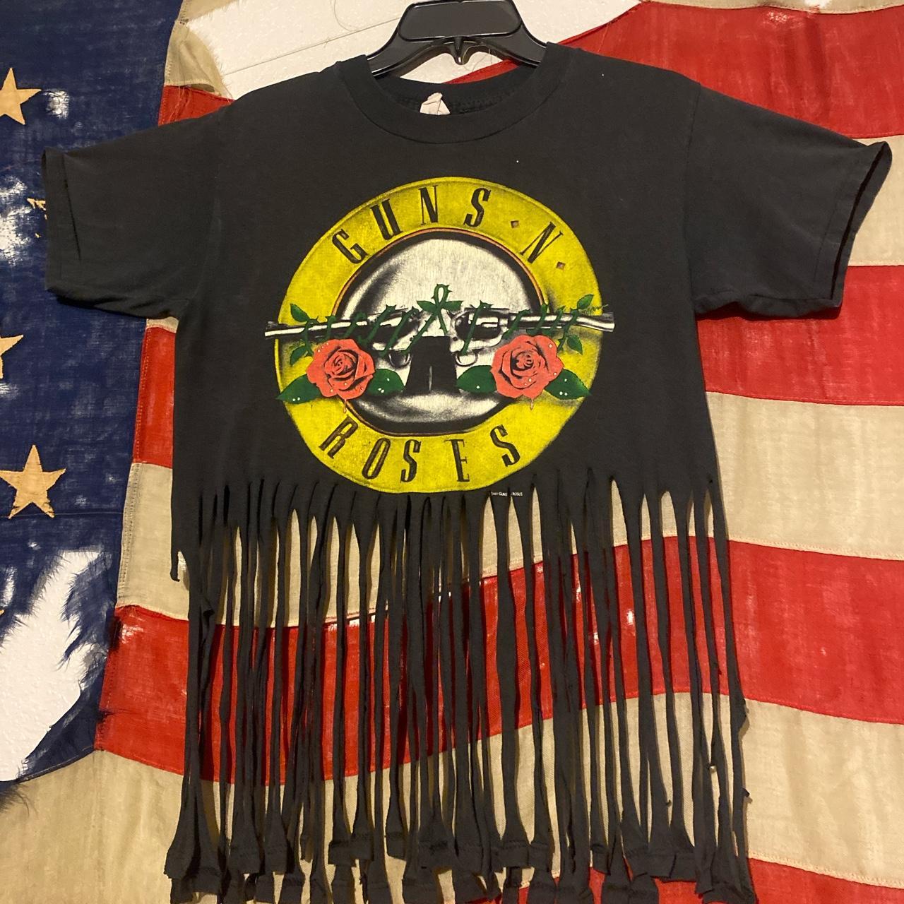Vintage 80's Guns N Roses 1987 Crop Top T Shirt sz L... - Depop