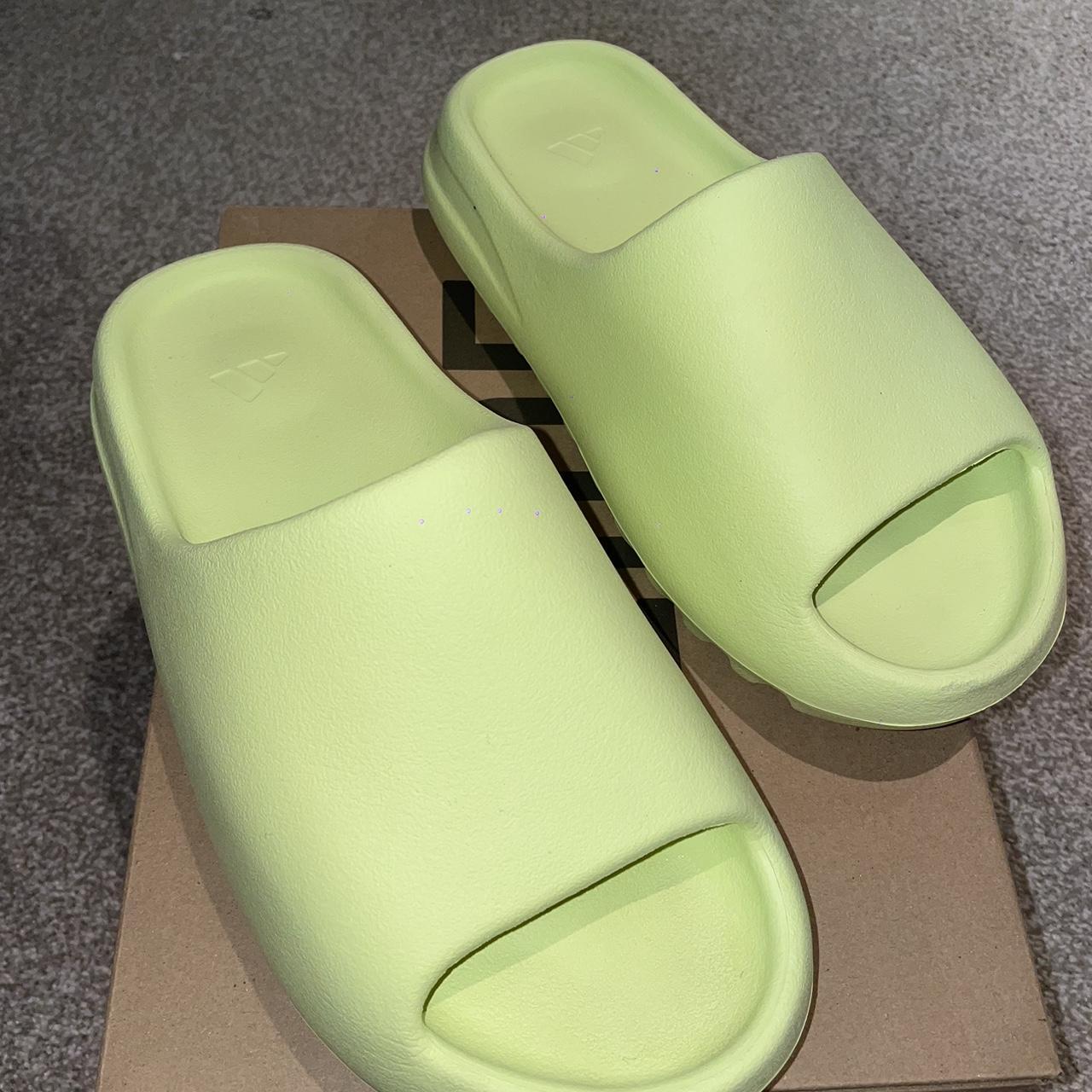 Adidas yeezy slide glow yellow Maybe worn twice... Depop