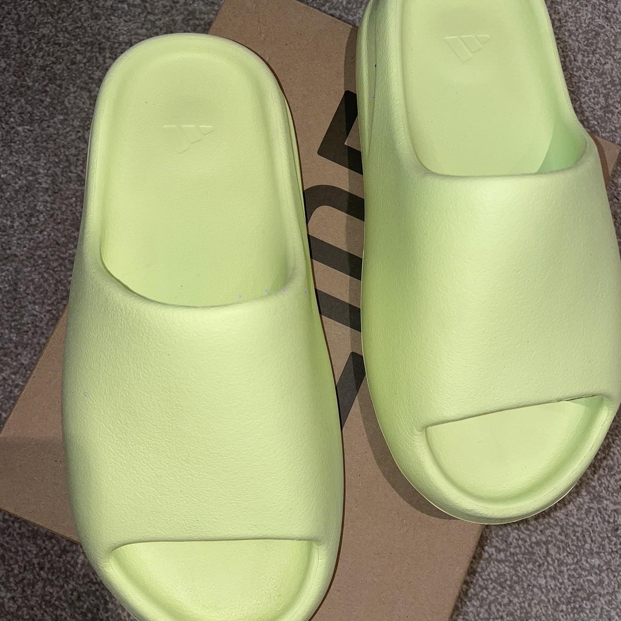 Adidas yeezy slide glow yellow Maybe worn twice... Depop