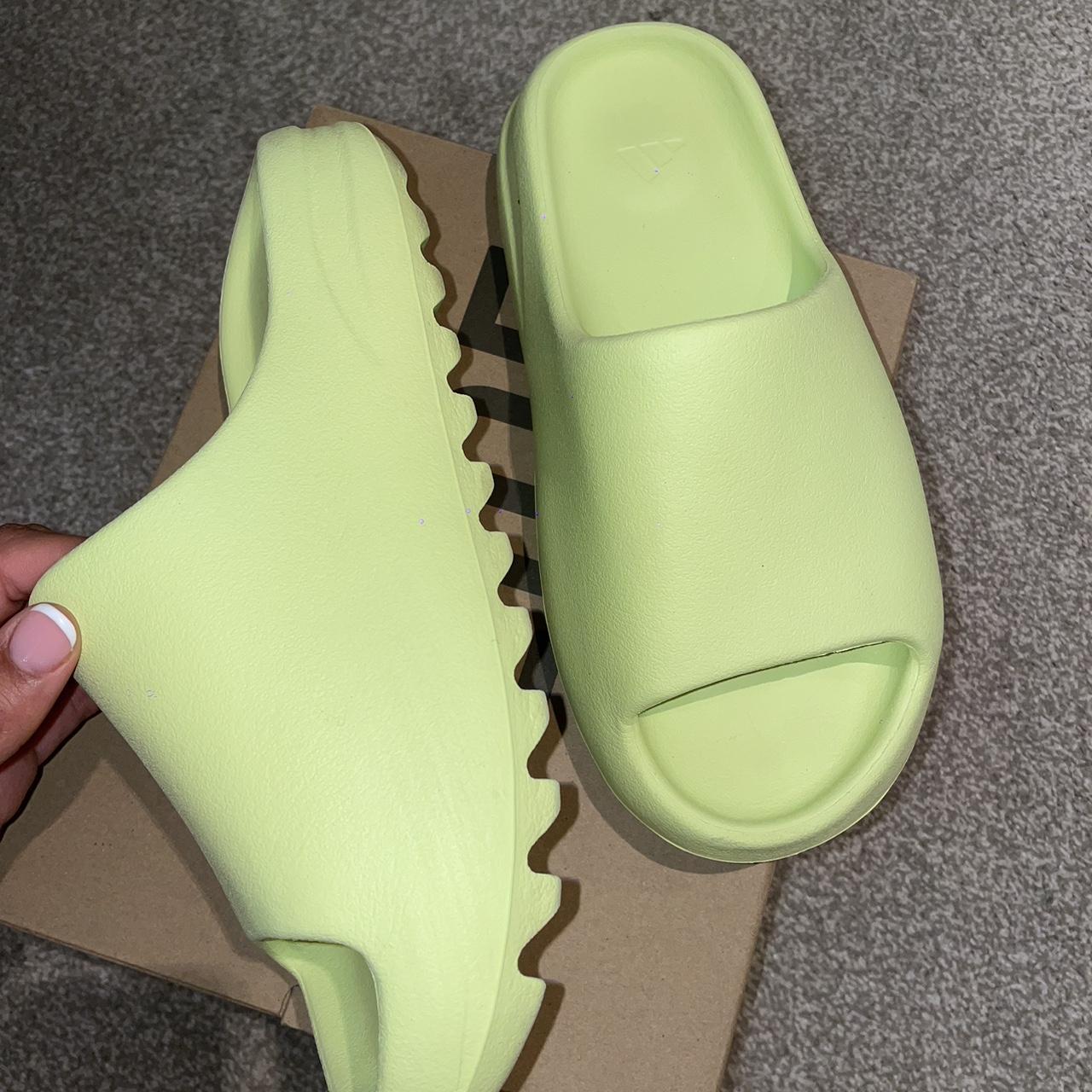 Adidas yeezy slide glow yellow Maybe worn twice... Depop