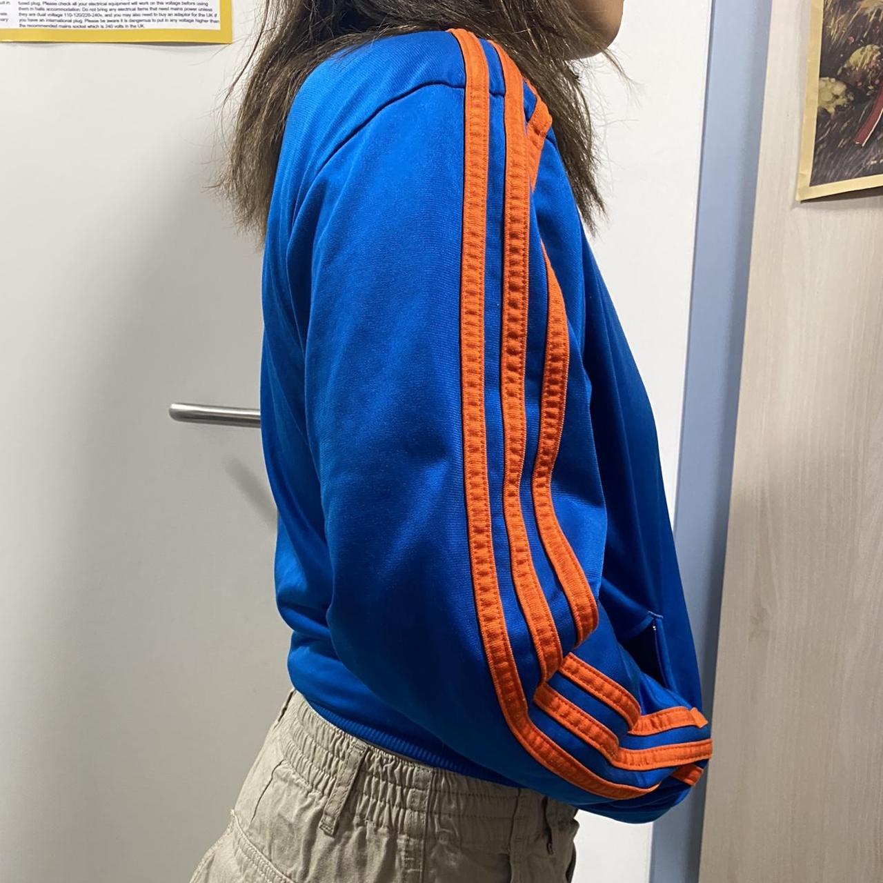 Adidas Women's Blue and Orange Coat | Depop