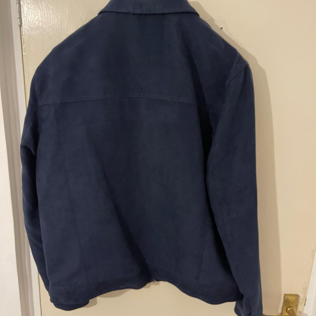 Marks and Spencer Faux Suede navy blue Harrington... - Depop