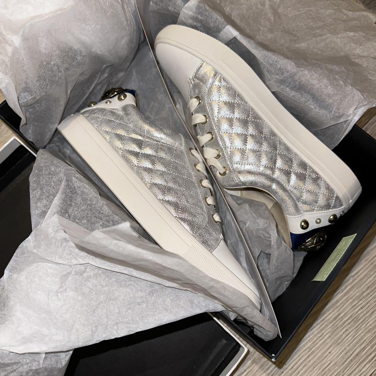 Kurt geiger silver on sale trainers