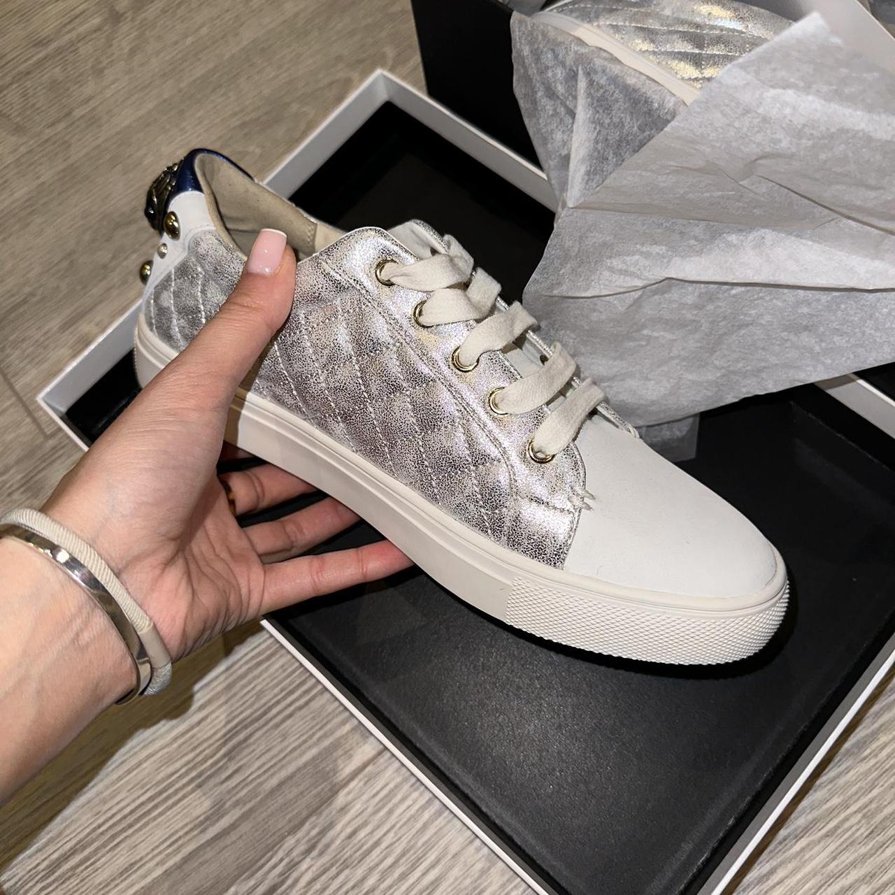 Kurt geiger sale silver trainers