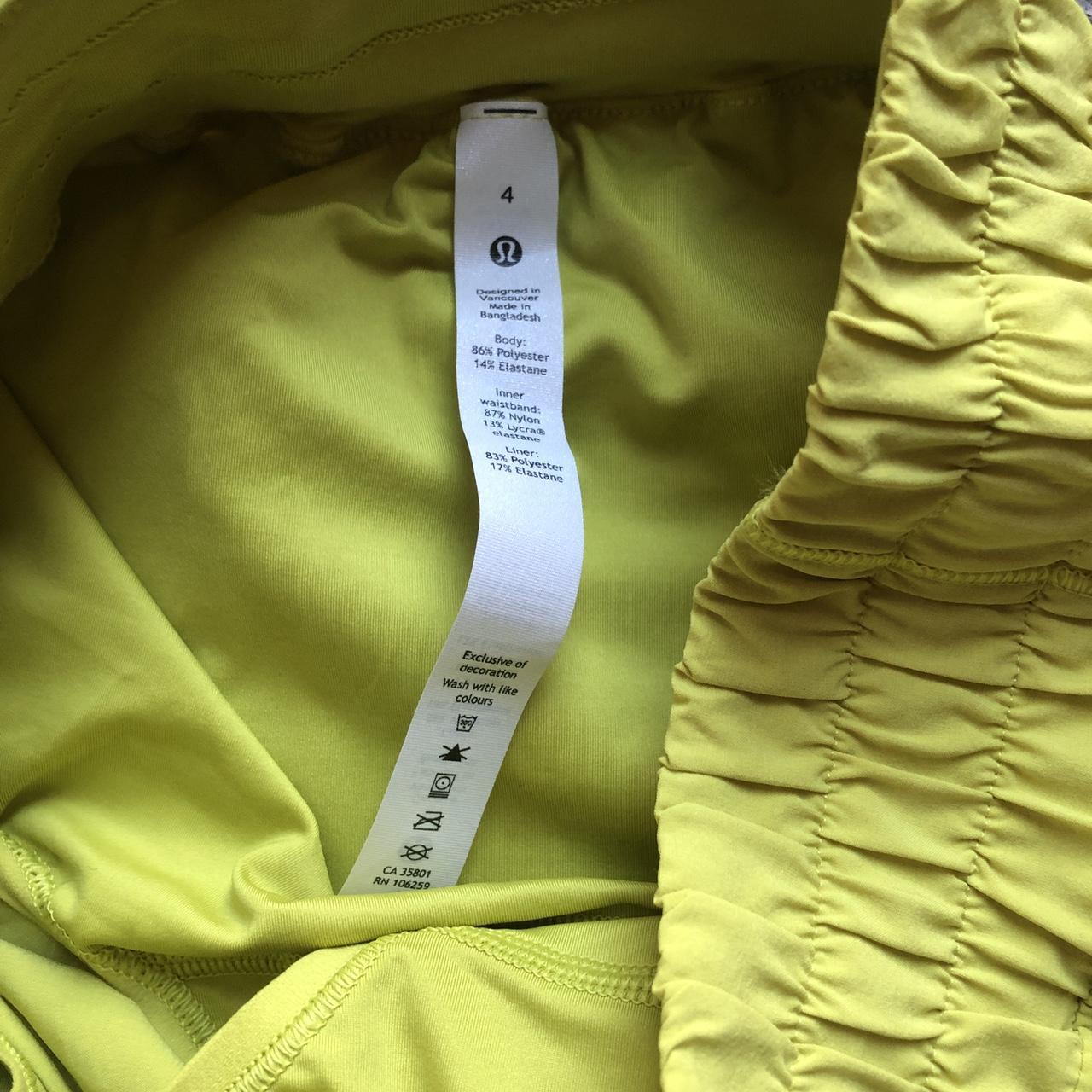 Size 4 Lululemon shorts Chartreuse bright... Depop