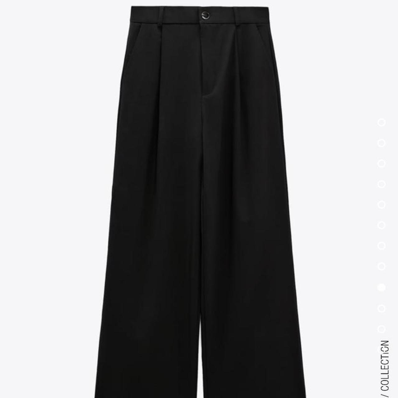 Zara black High-waist trousers with Depop