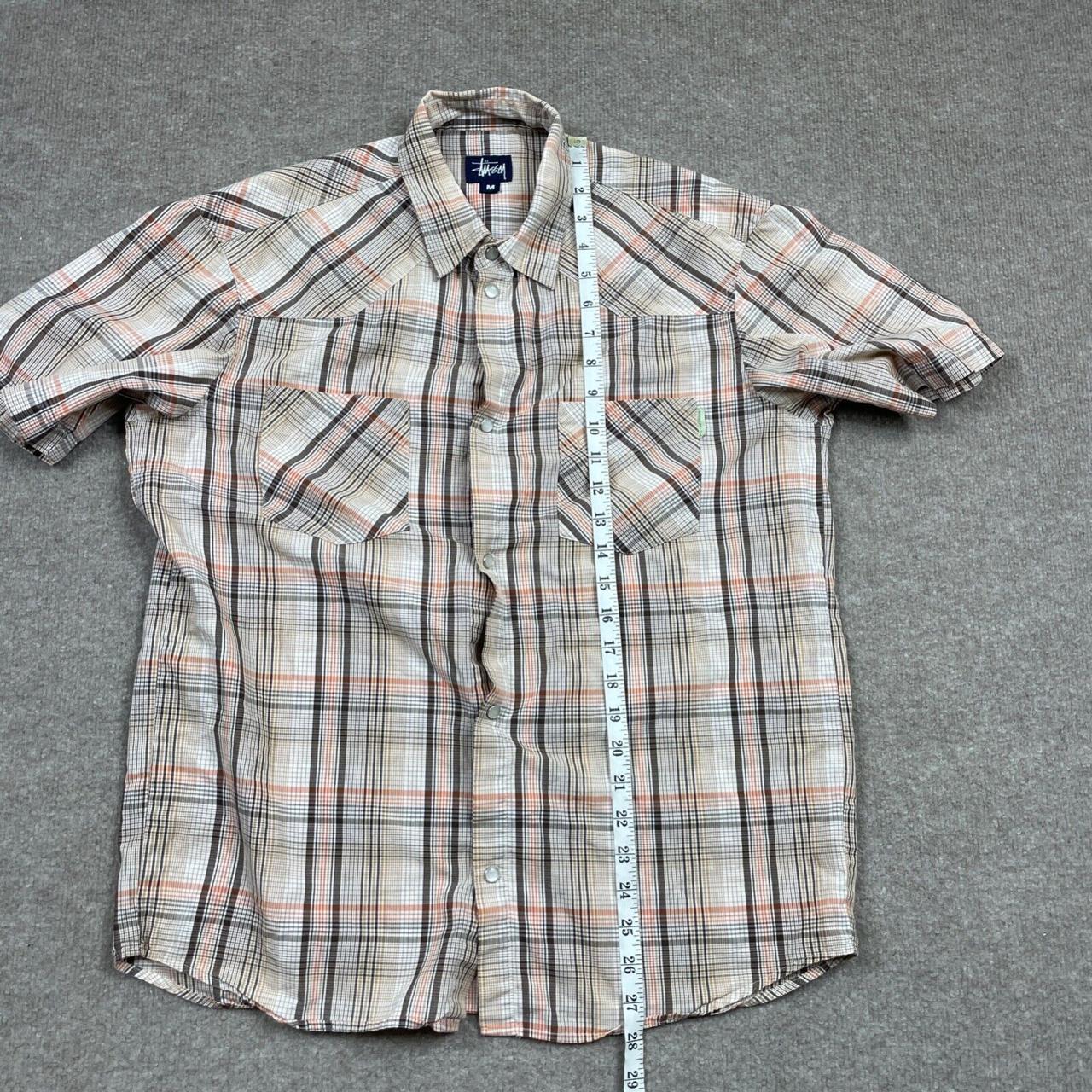 Stussy Button Up Shirt Mens Size M Brown Pearl Snap... - Depop