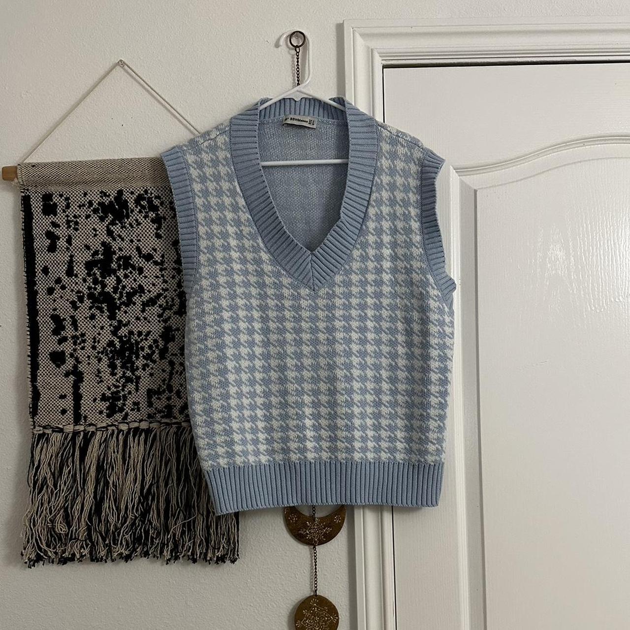 Oversized baby blue sweater vest Zara BBWM Depop