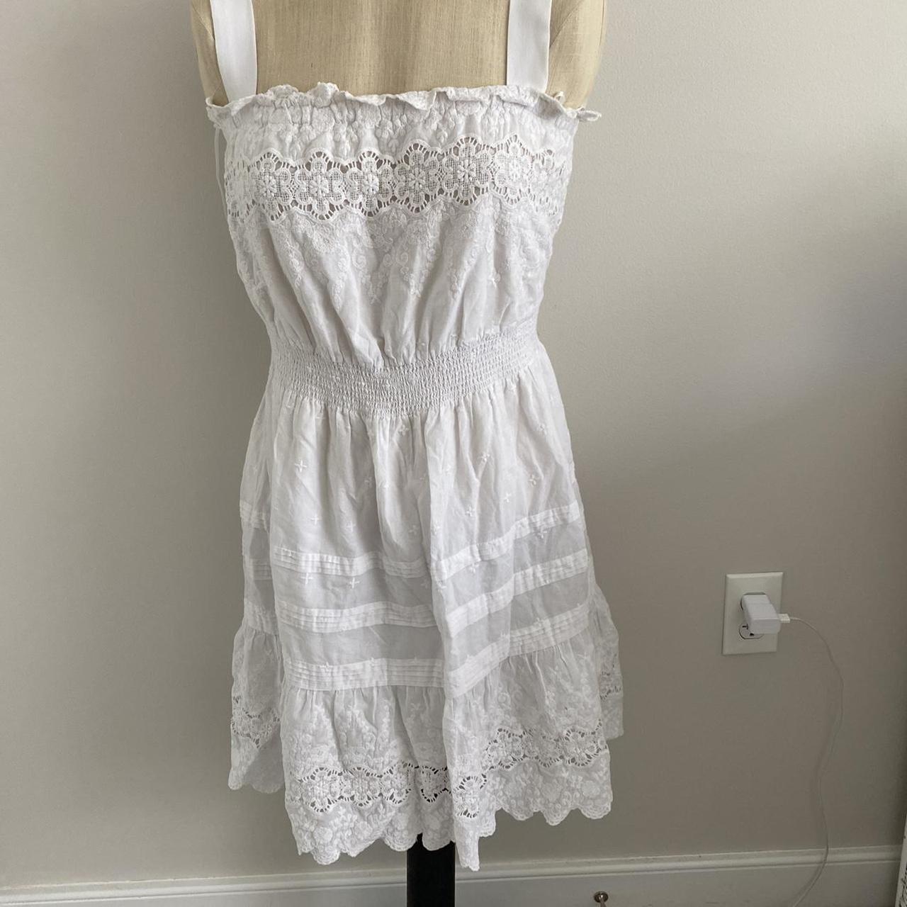 Rebecca Taylor Women's White Dress | Depop