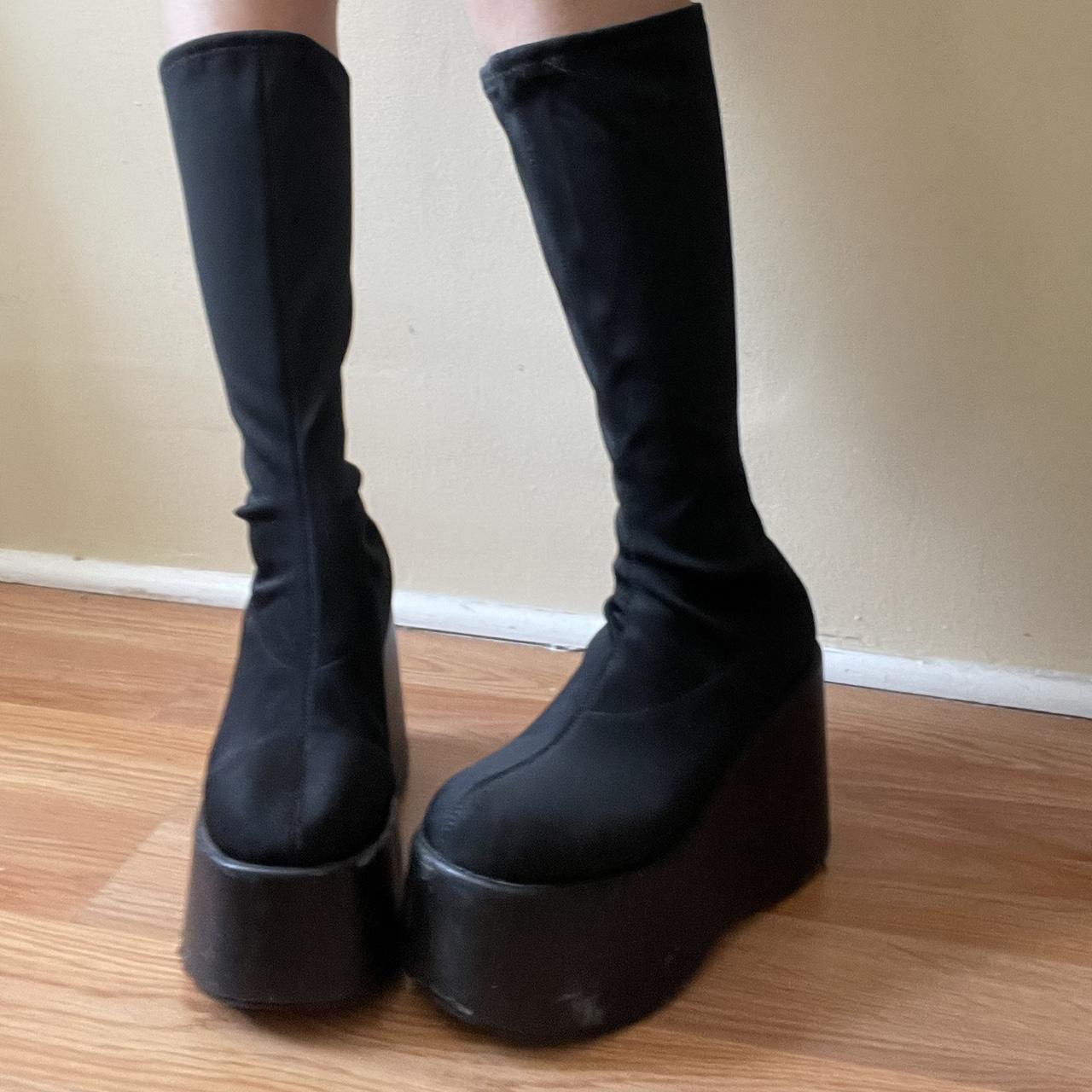 UNIF Women's Black Boots Depop