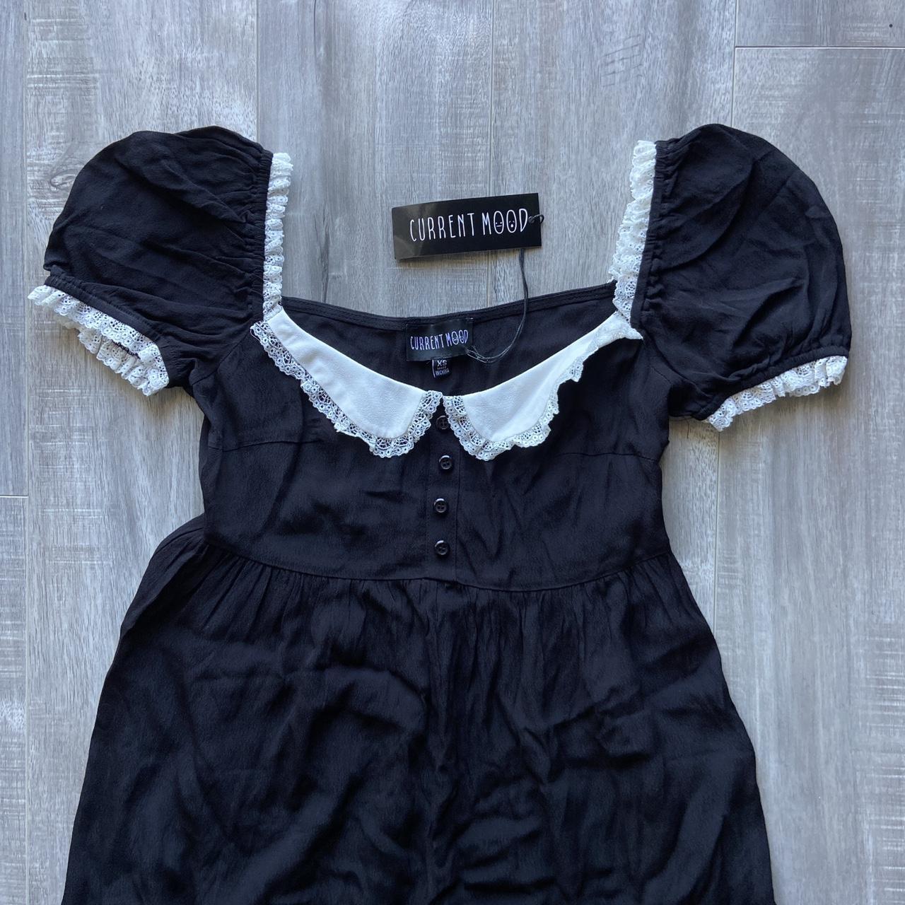 Current Mood Collar Lace Dress Adorable black lace... - Depop