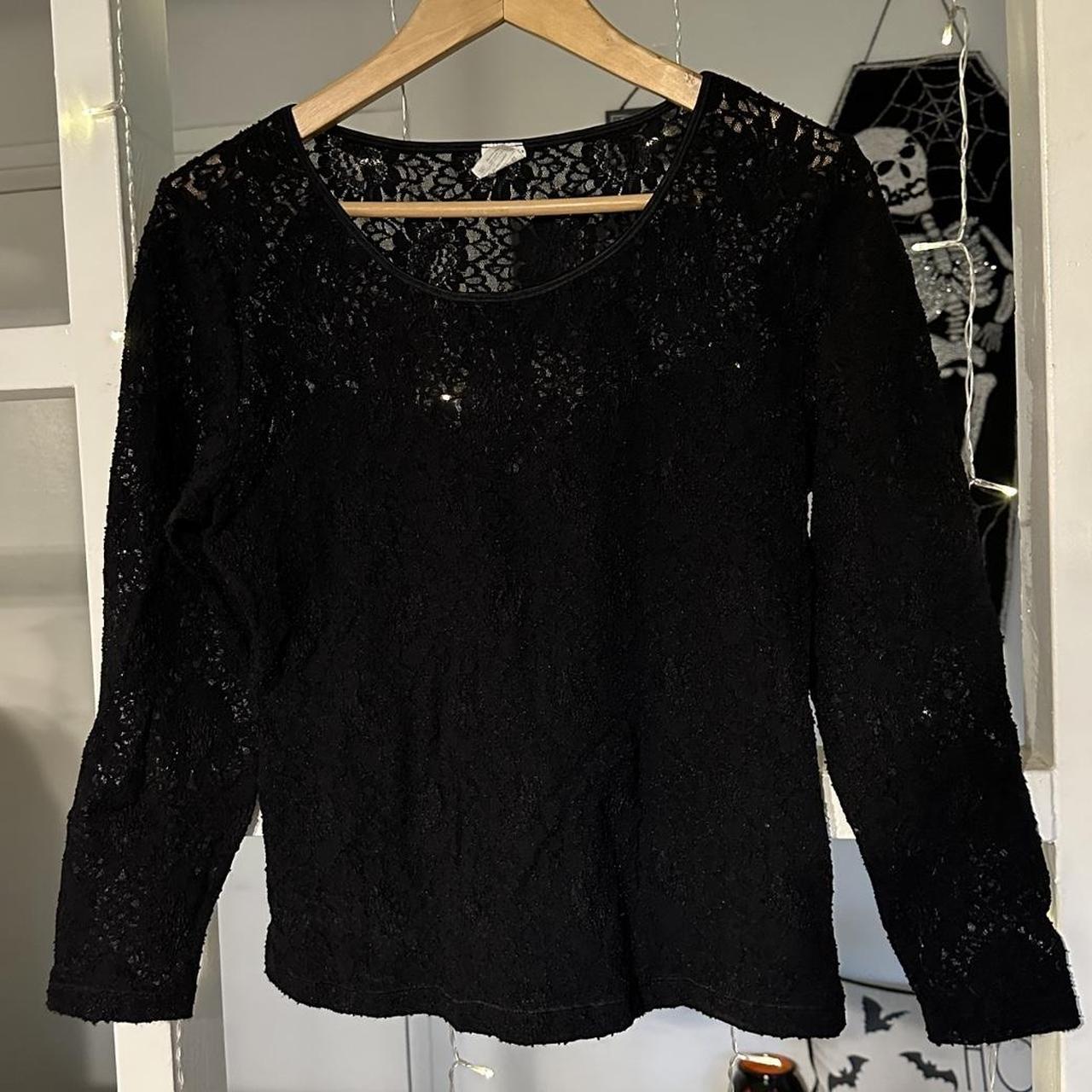 Black Lace Top with Heart Shaped Bust So cute... - Depop