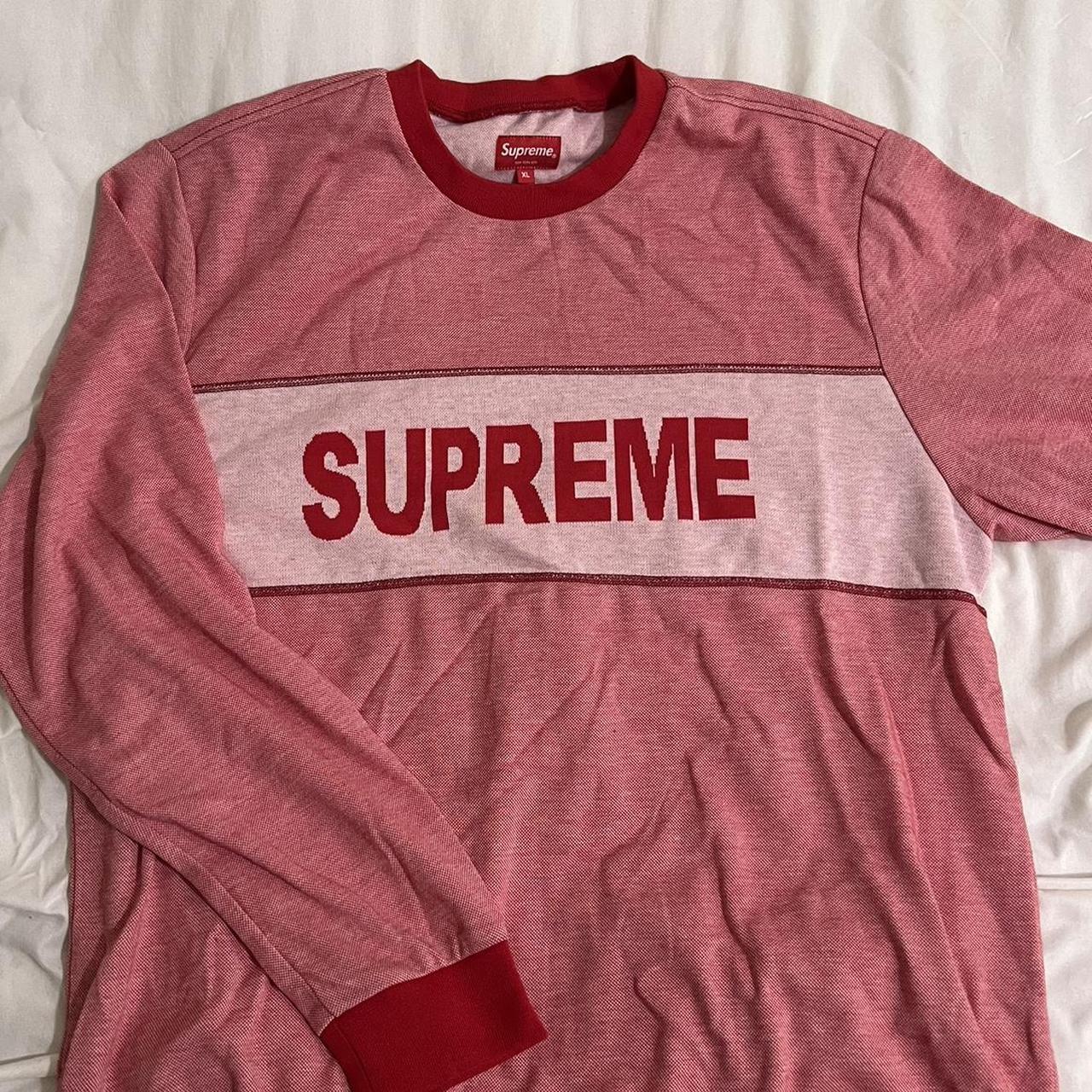 Supreme tonal hotsell stripe logo crewneck