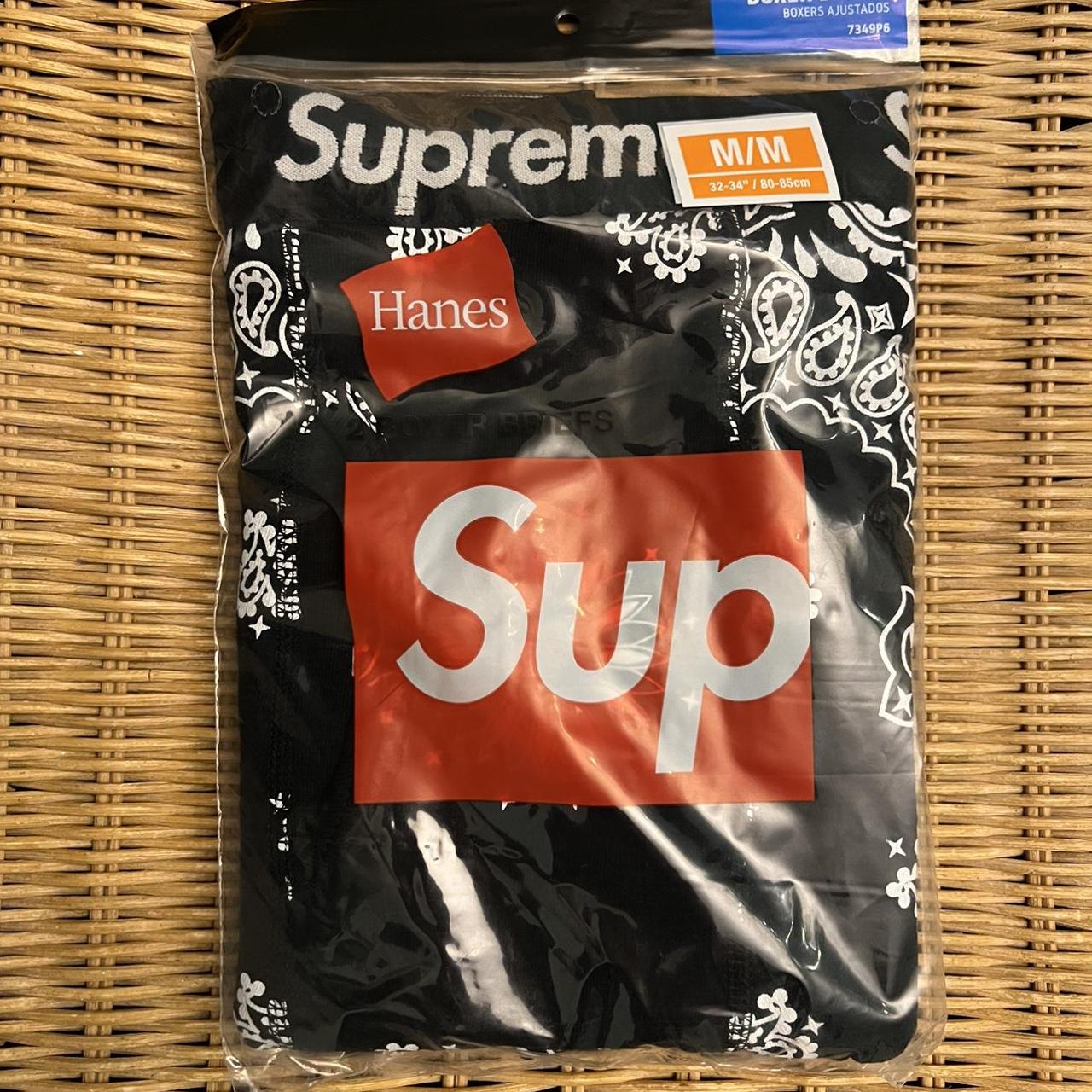 Supreme x Hanes Boxer Briefs ️Black & White Bandana... - Depop