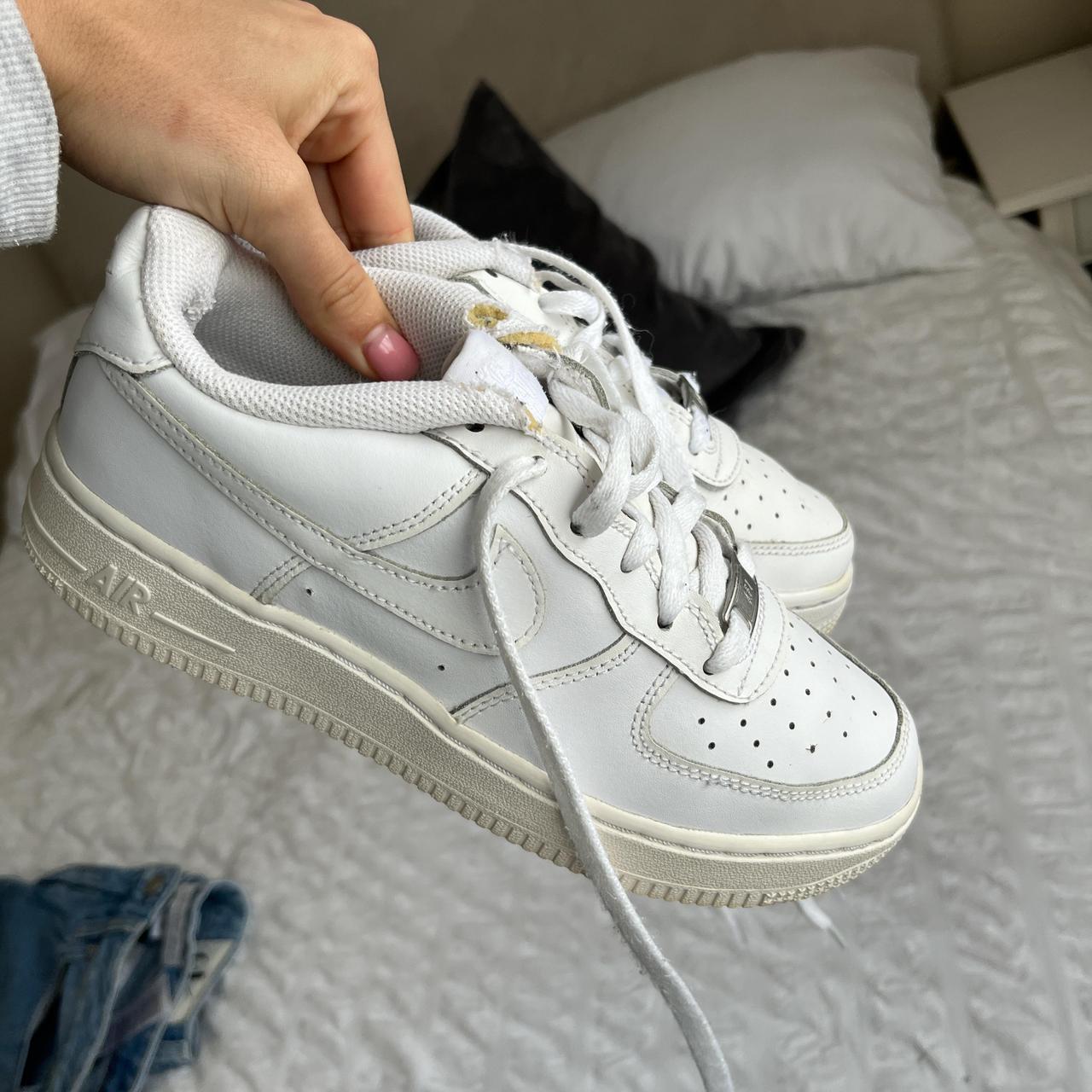 Nike white Air force size 4.5 - Depop