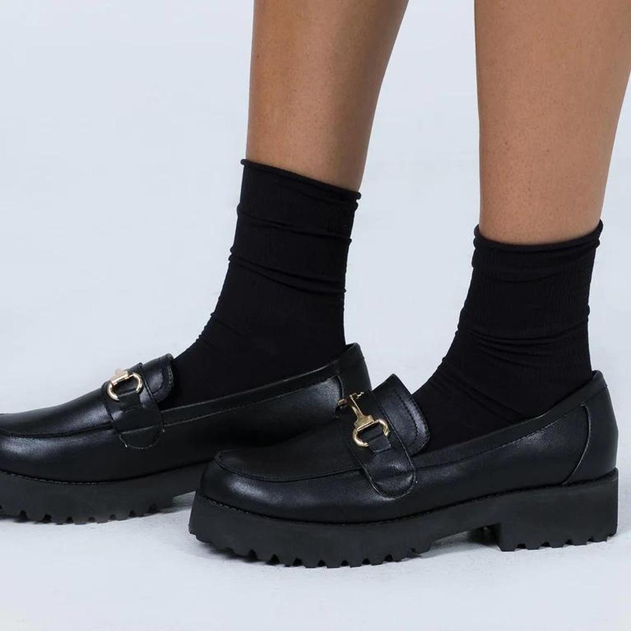 loafers gold buckle