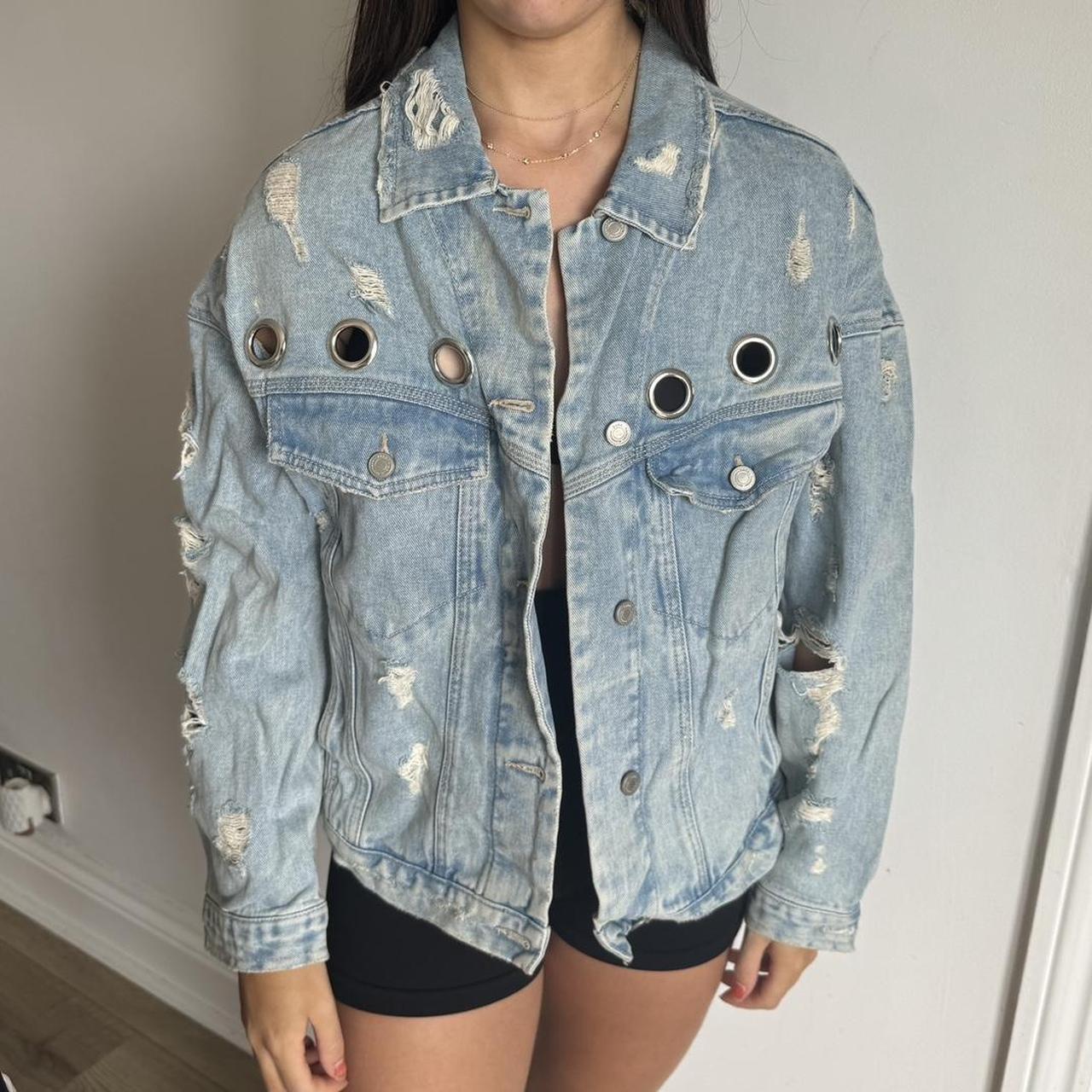 Oversized jeans jacket zara online