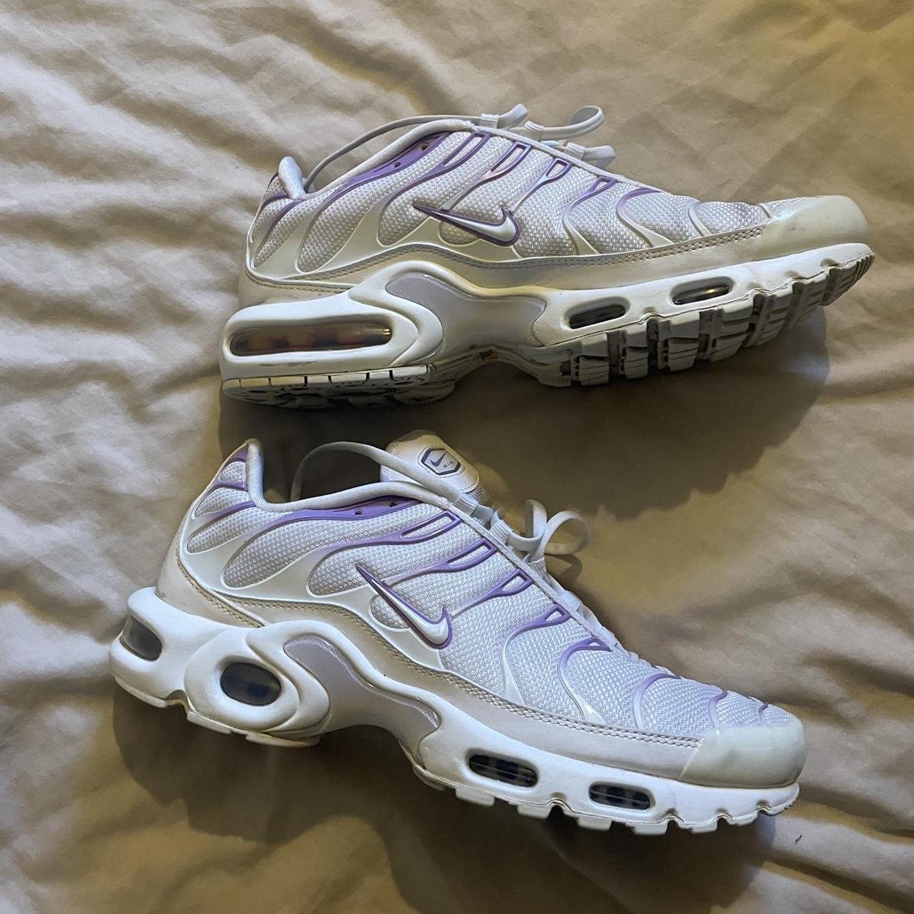 White and lilac tns / air max plus Worn but have... - Depop