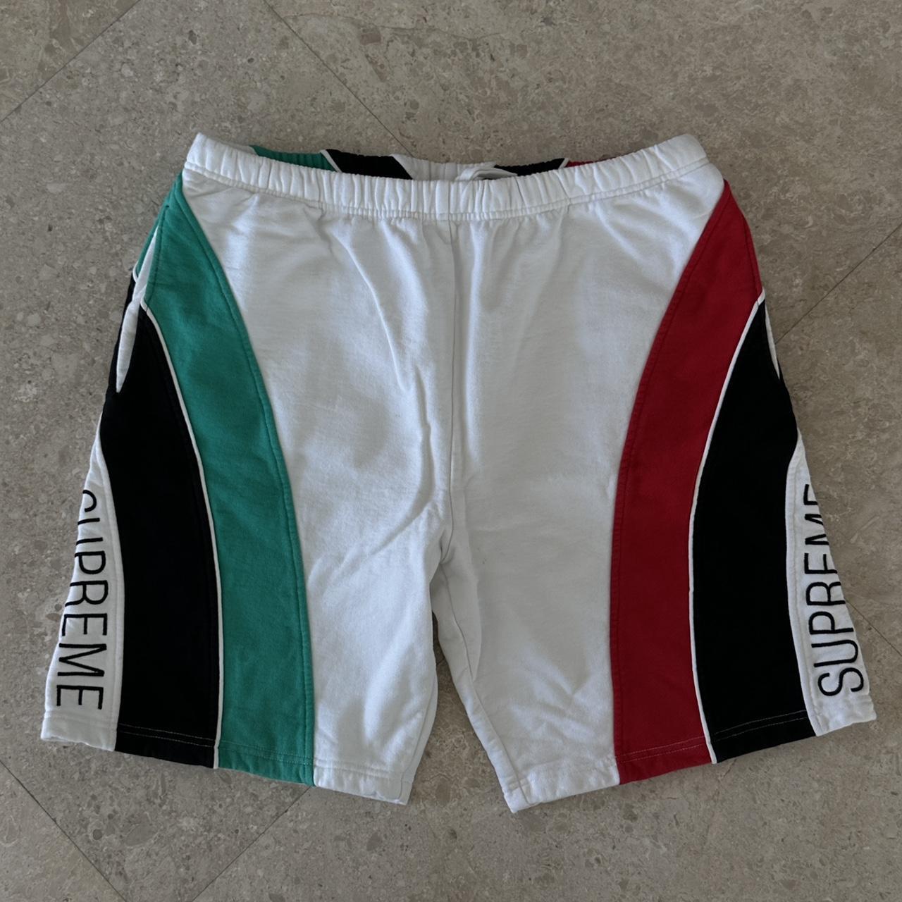 Supreme Men's White and Red Shorts | Depop