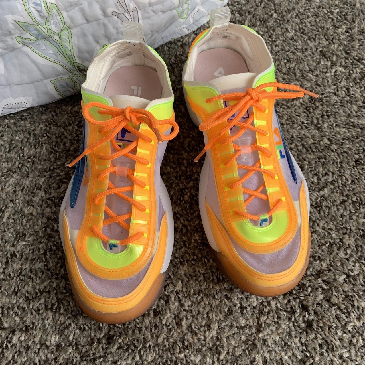 fila black and orange shoes