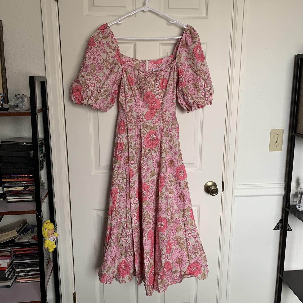 Women's Pink and Tan Dress | Depop