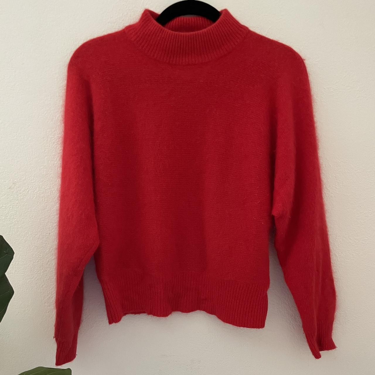 Amazing vintage cherry red angora sweater. So soft... - Depop