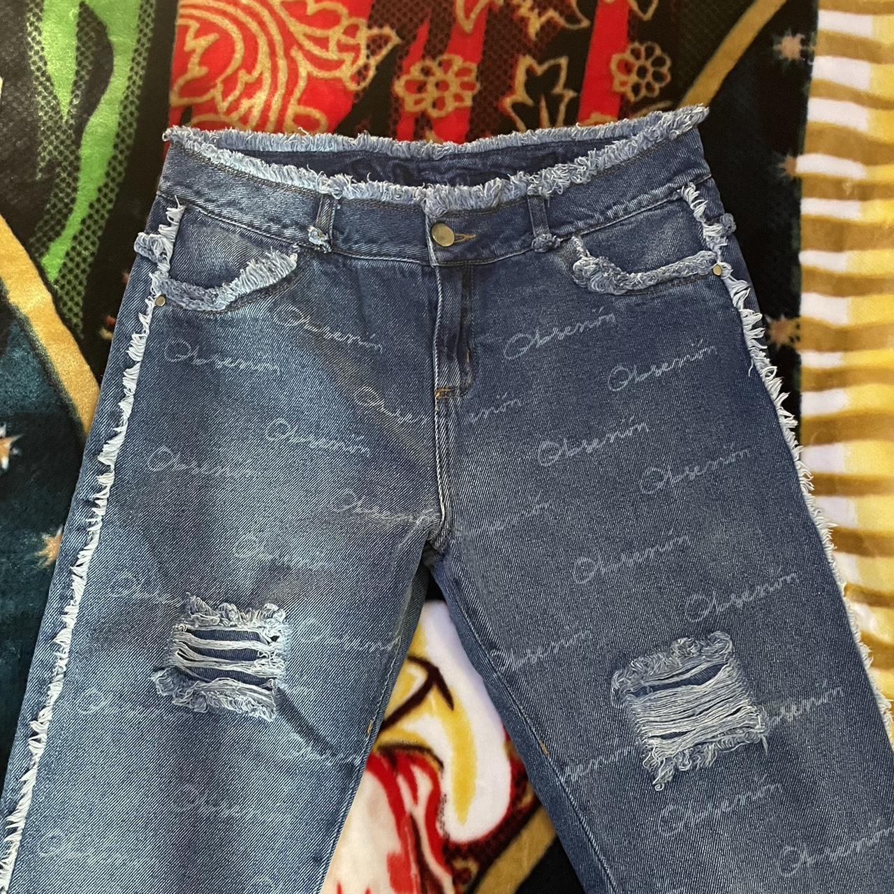 kali uchis obsesion tomboy elegante distressed jeans... - Depop