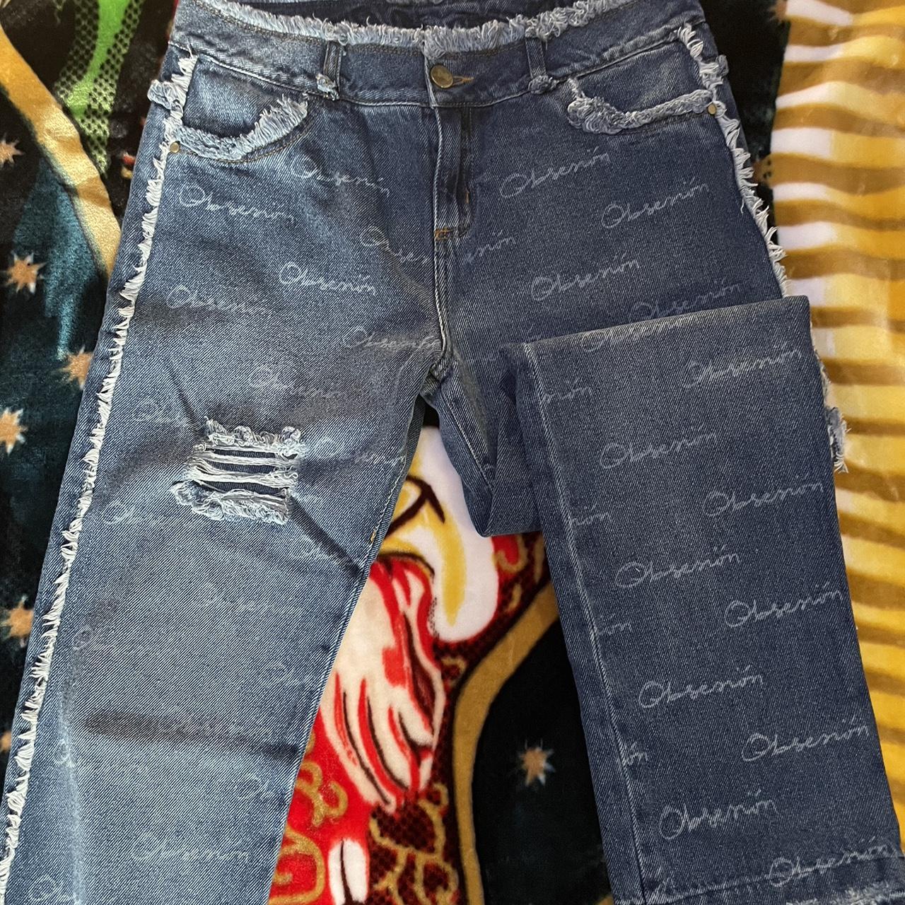 Kali Uchis Obsesion Tomboy Elegante Distressed Jeans... Depop Hanging Cast Iron Pans From Ceiling Mounted Plant Shelf