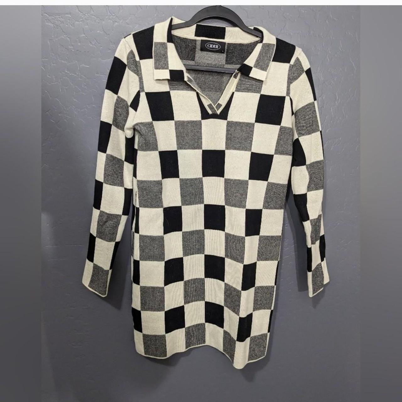 Shop Cider Checkered Plaid collared dress NWOT Cider... Depop