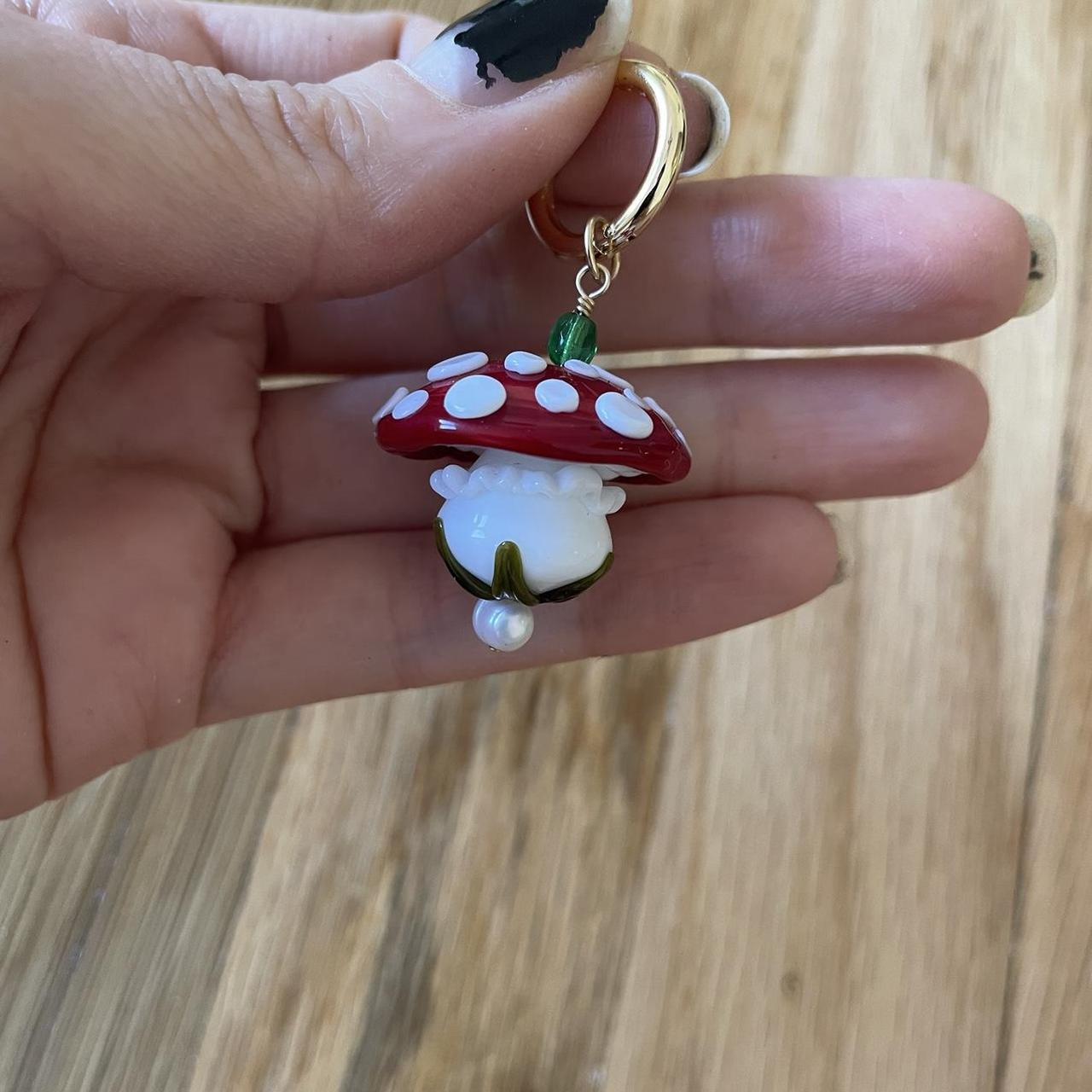 Glass blown mushroom earring ~ just one earring ~... - Depop