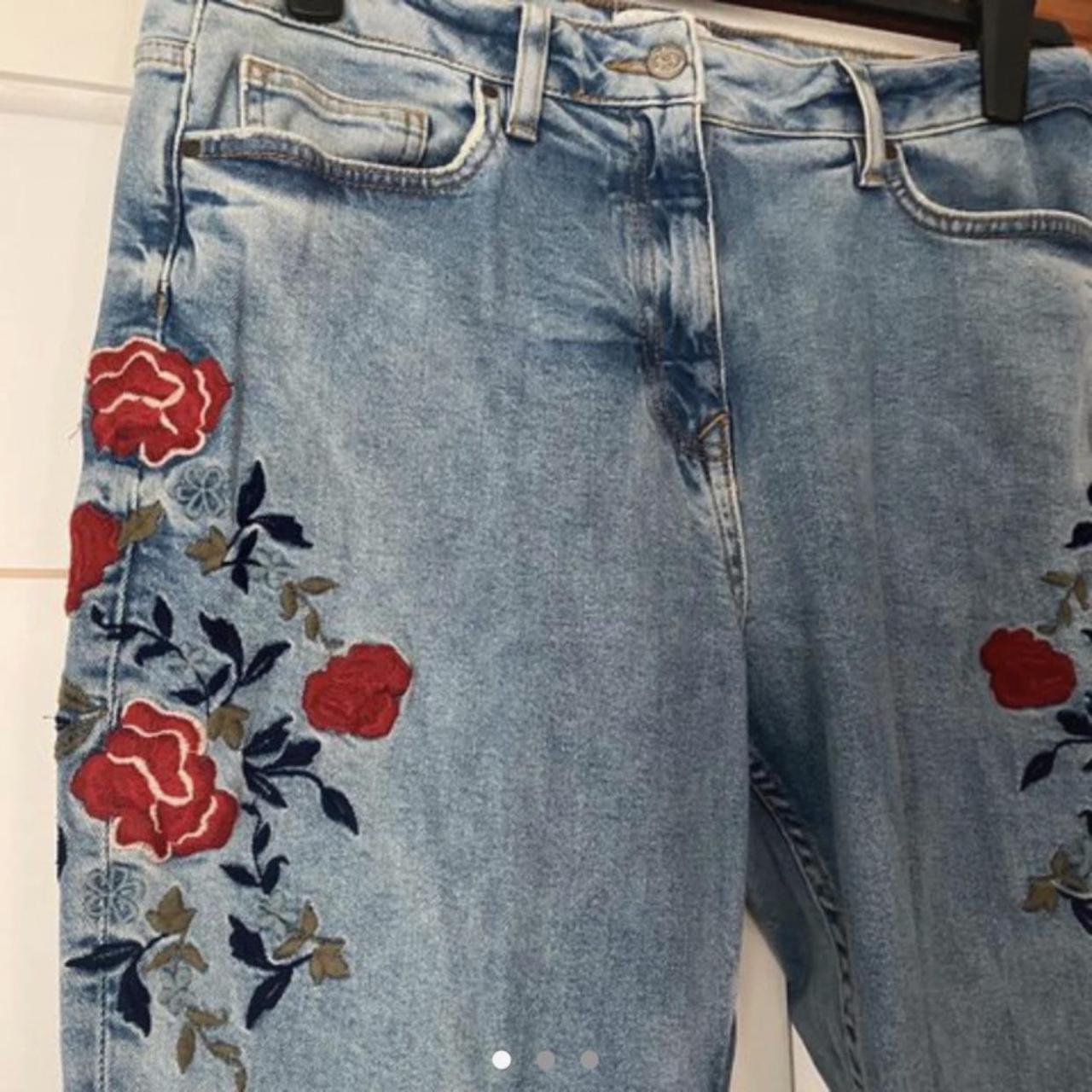 Matalan farmer heritage embroidery mom jeans Size... - Depop