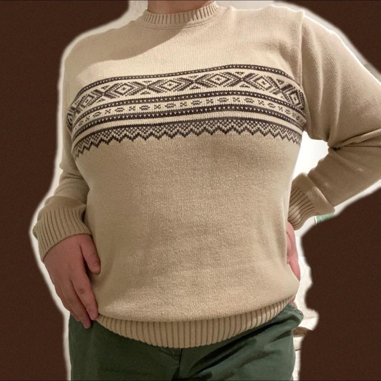 Beige winter sweater with detailing! Perfect for the... - Depop