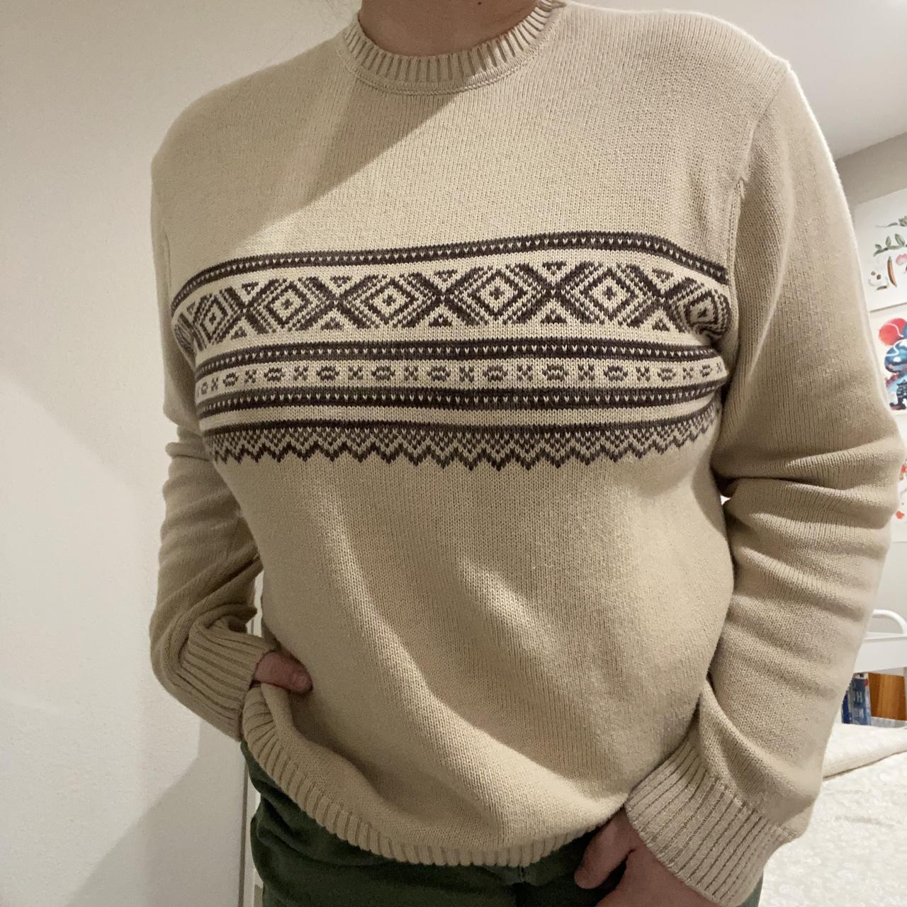 Beige winter sweater with detailing! Perfect for the... - Depop