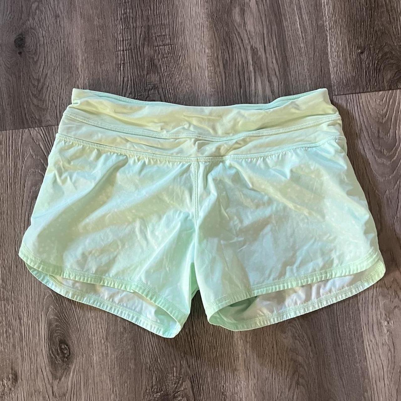 Mint green lululemon store shorts