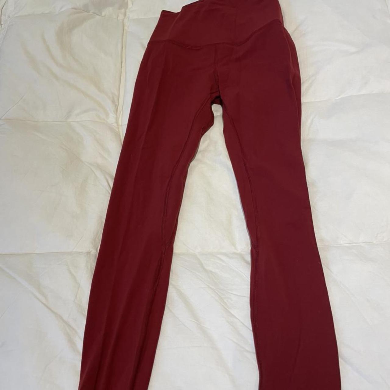 Lululemon red cropped leggings size 8 uk Worn but in... - Depop