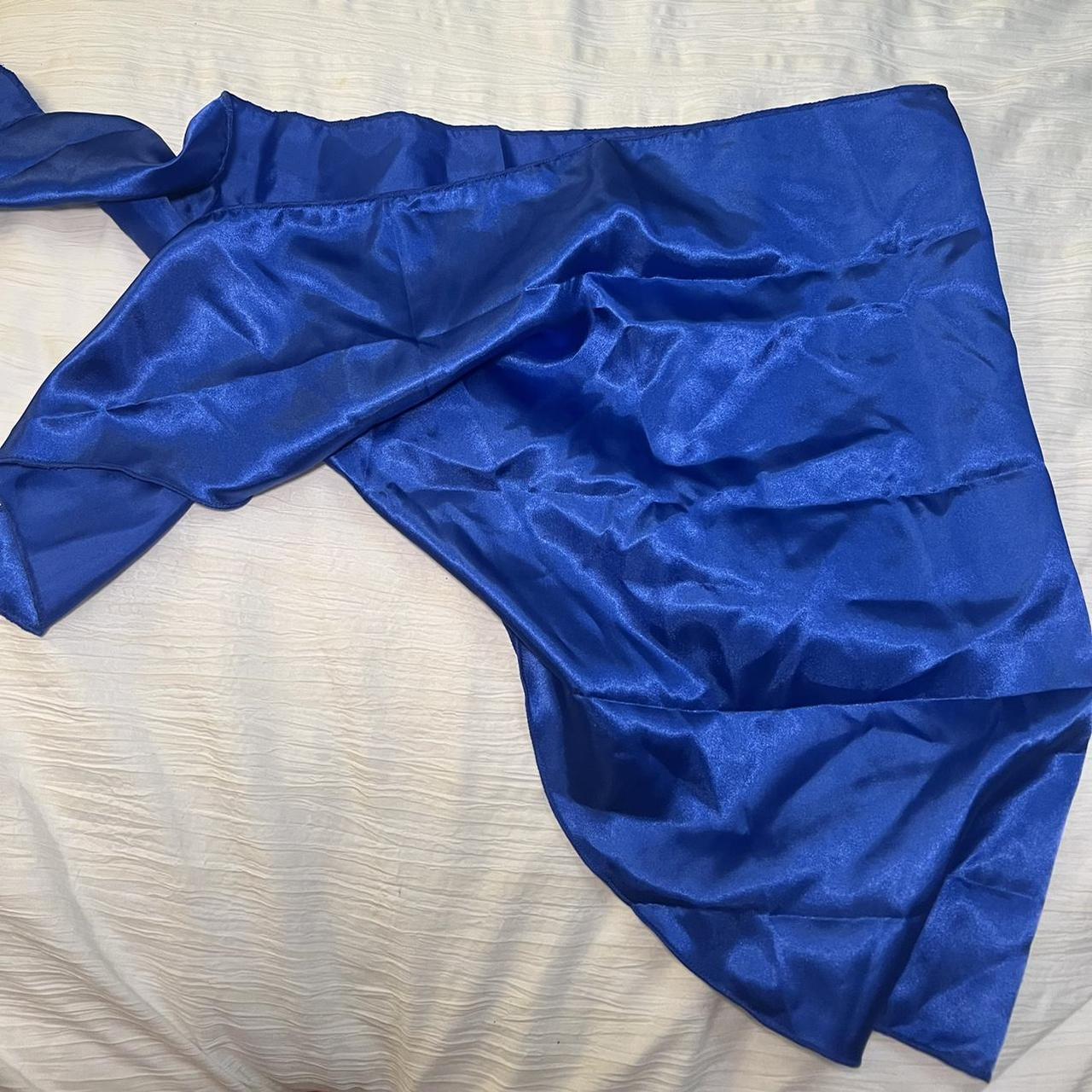 SHEIN Royal blue satin sarong bikini cover up Size... - Depop