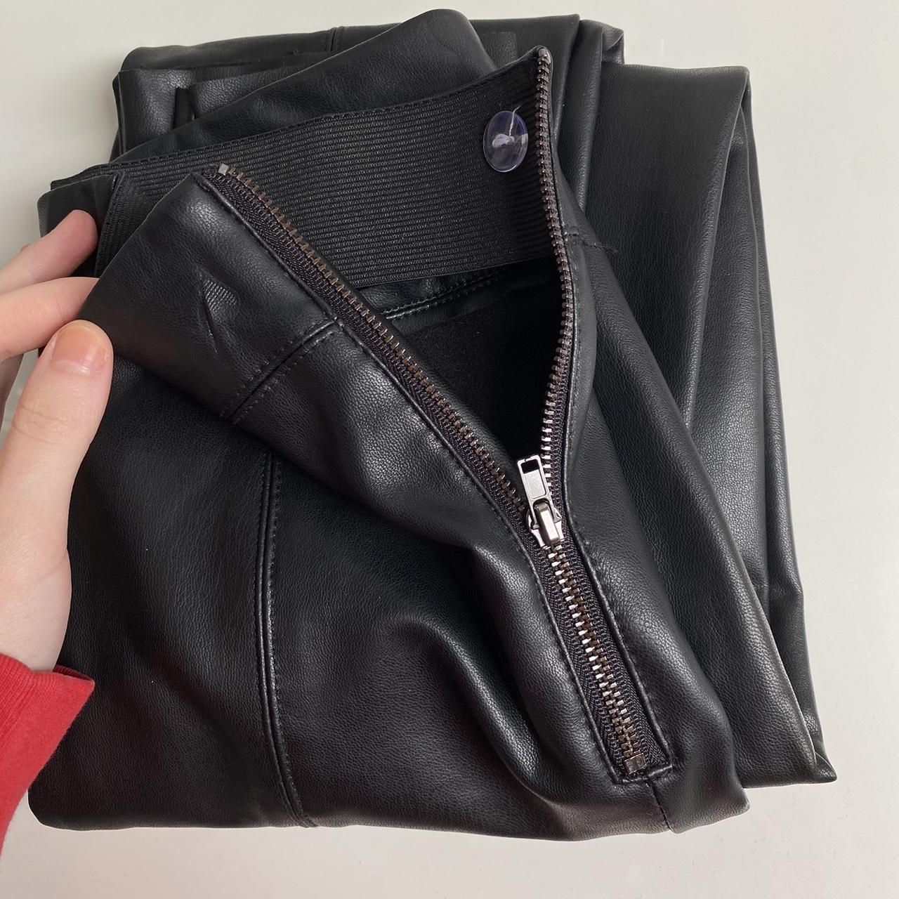 black leather trousers Size 6... Depop
