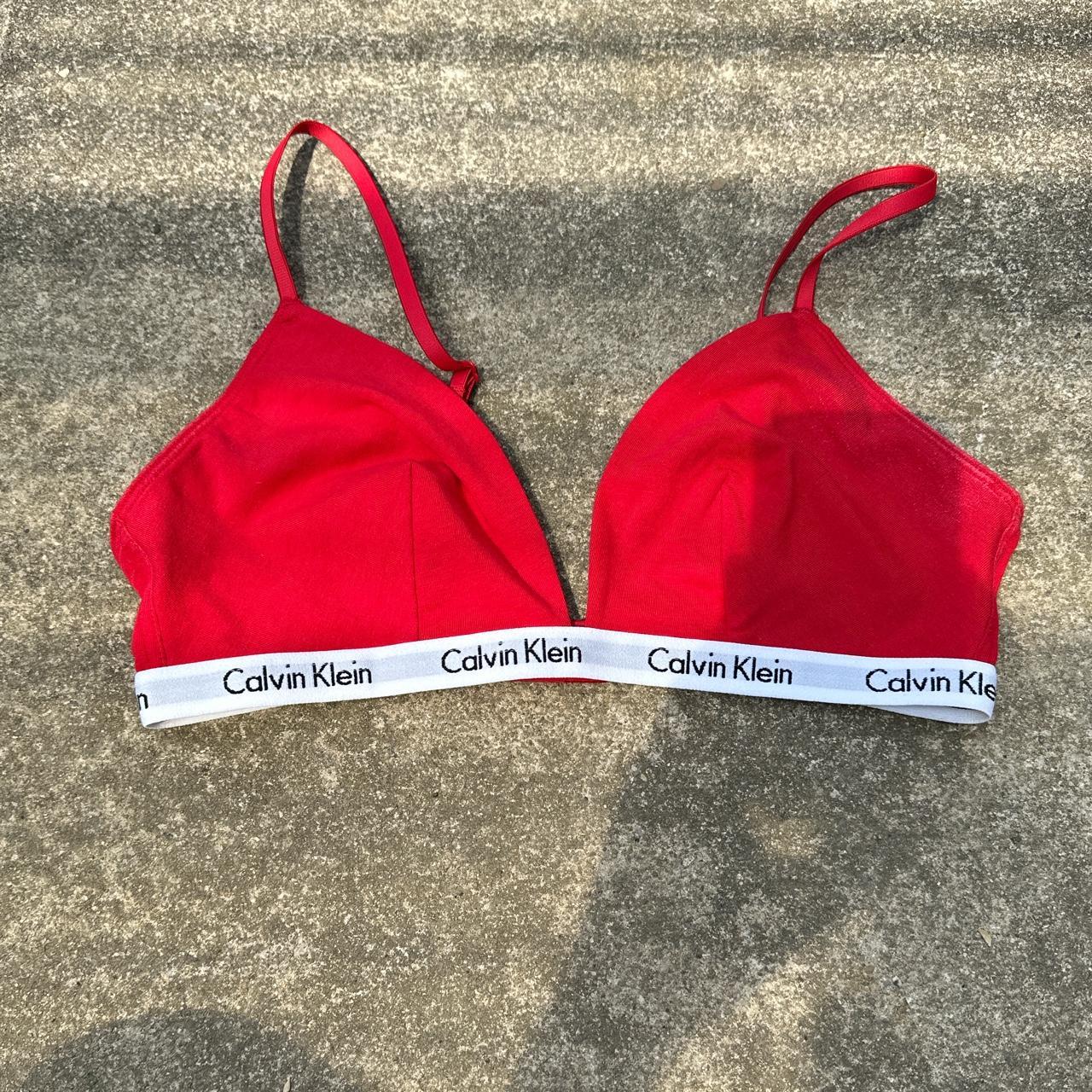 Calvin Klein Women's Red Bra | Depop