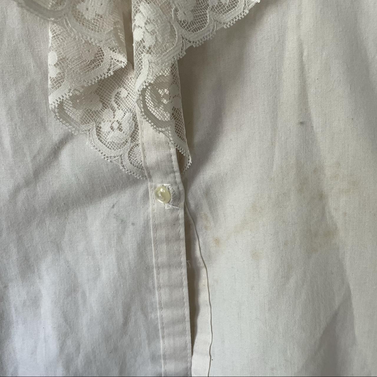 Gunne Sax Women's Cream Blouse | Depop