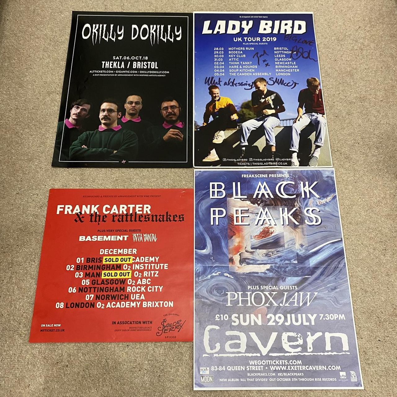 Assorted gig posters Okilly Dokilly / Lady Bird... Depop