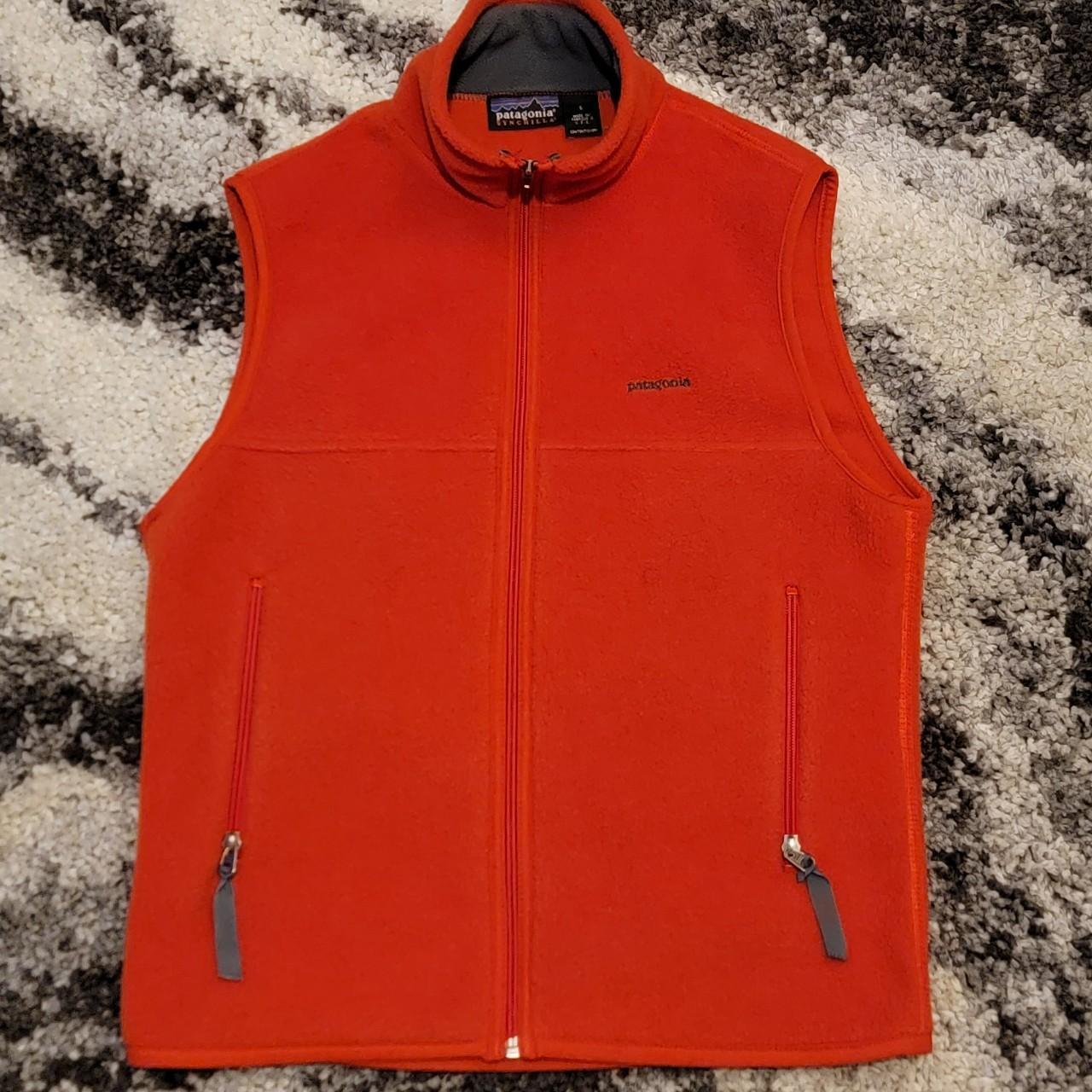 Men's Red and Orange Gilet | Depop