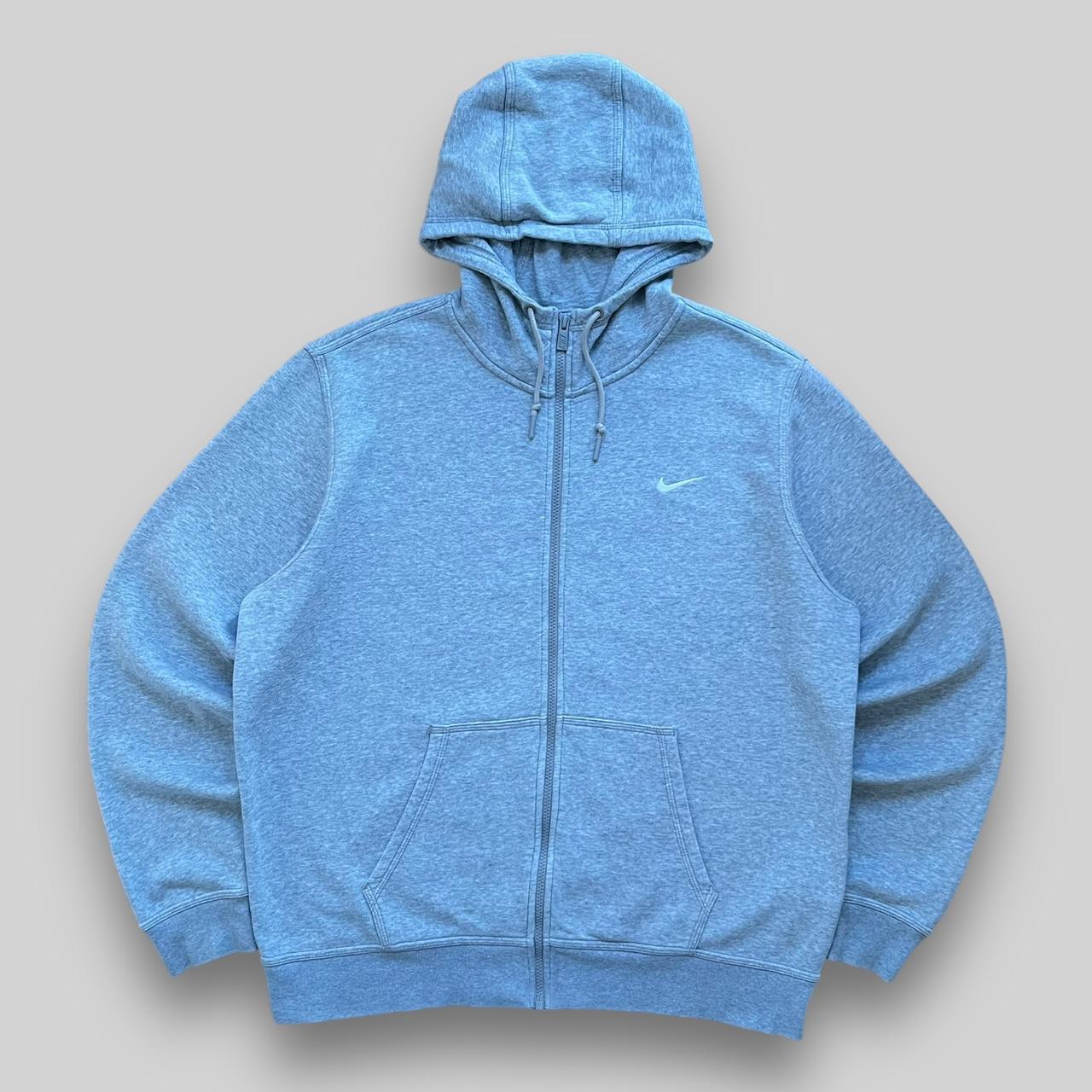 Grey nike swoosh zip up hoodie Clearance