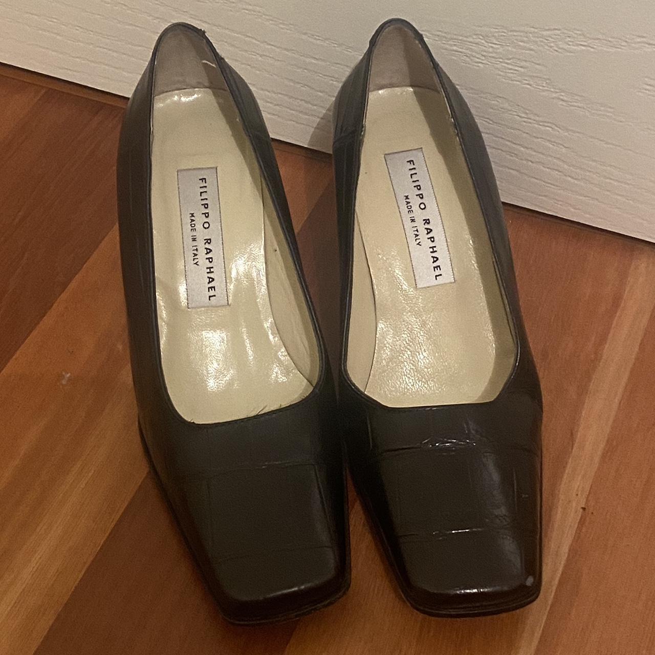 italian leather corporate heels! well loved! super... - Depop