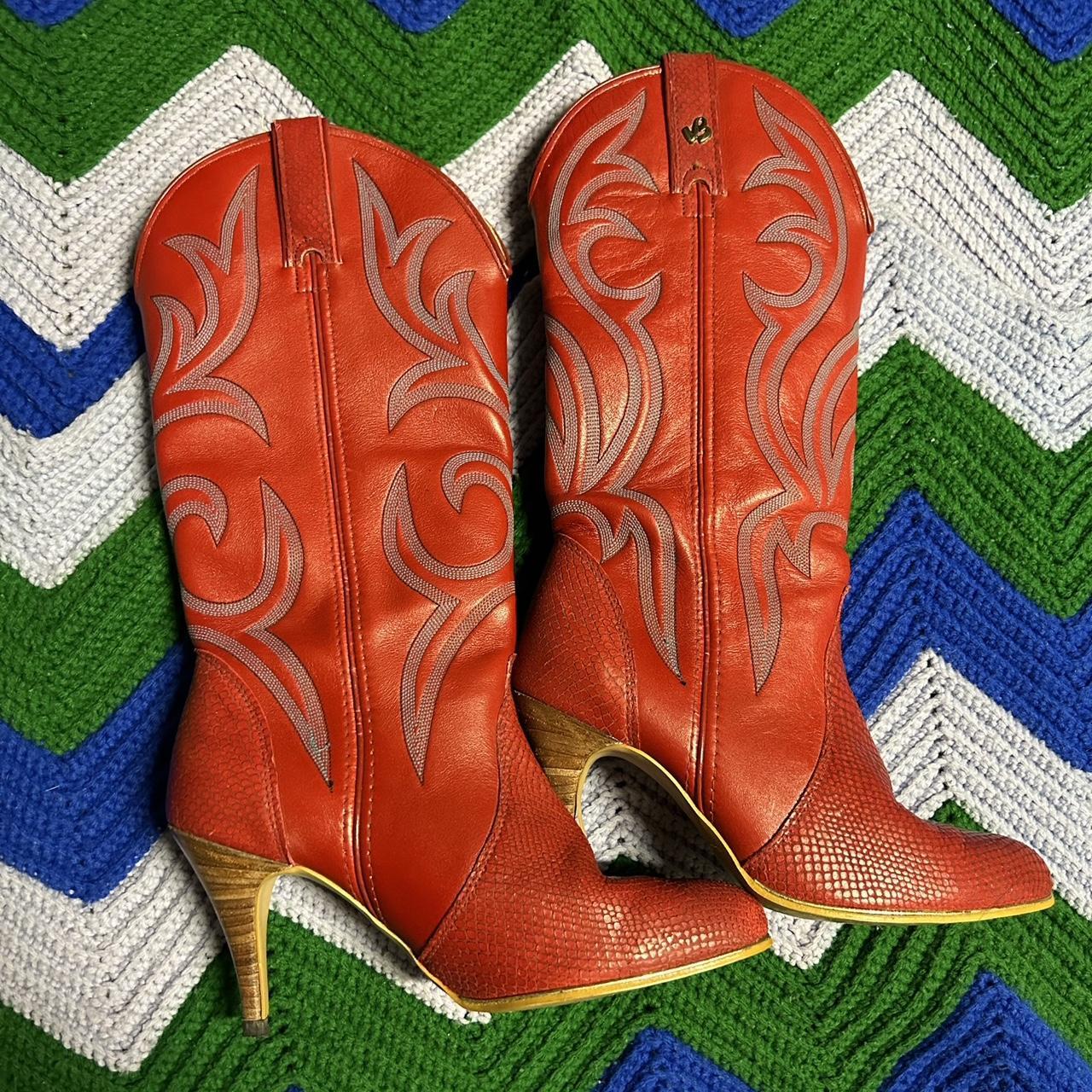 Cherry red cowboy boots best sale