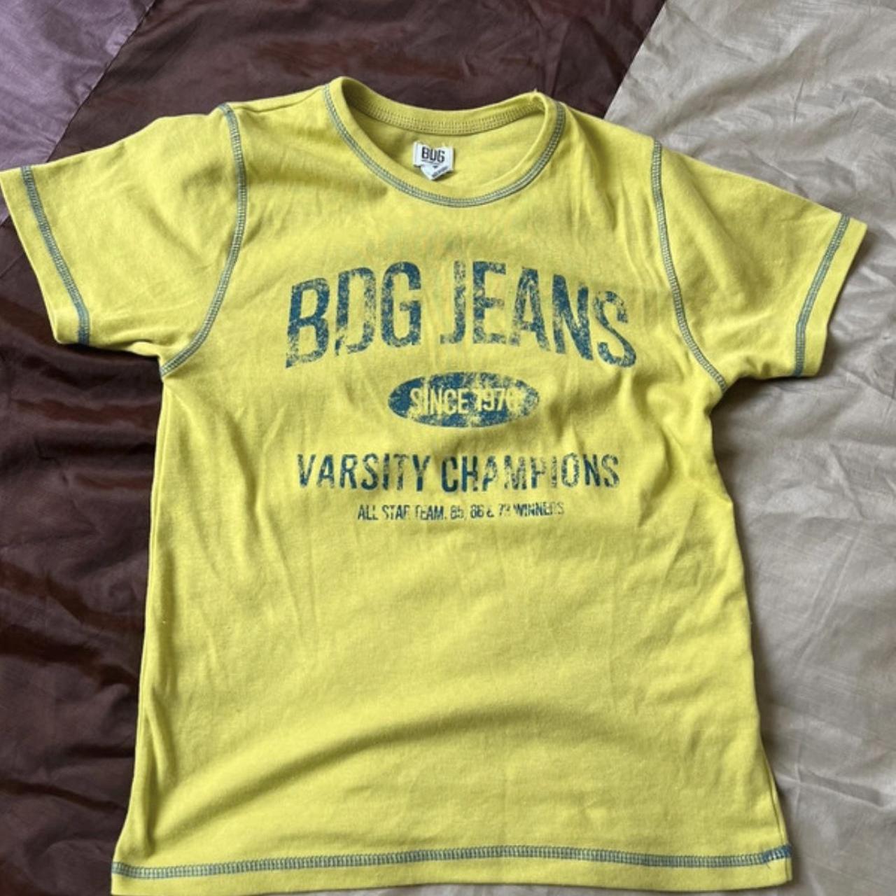 Yellow graphic crop top y2k urbanoutfitters... Depop