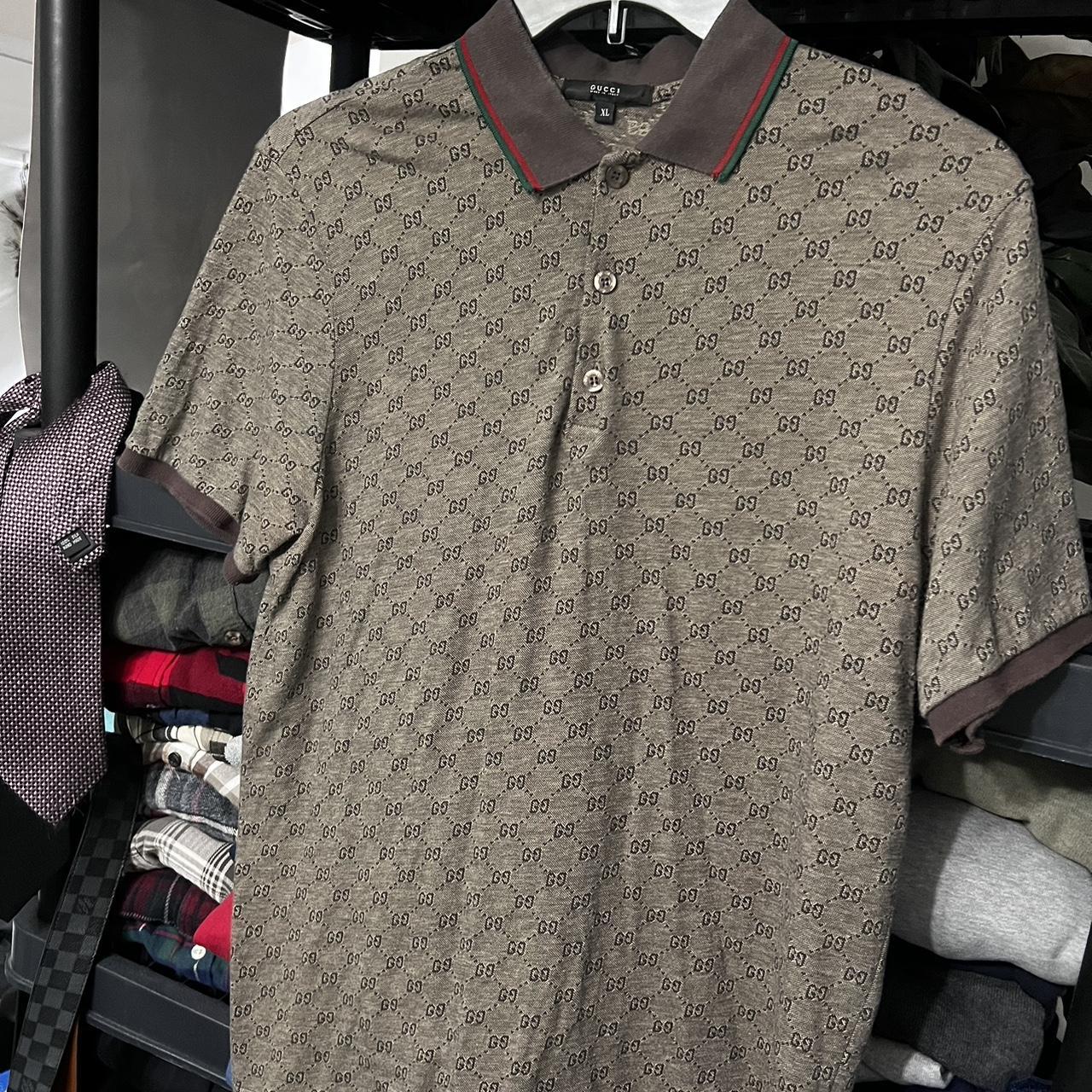 Vintage Gucci Polo GG Monogram all over Size XL No - Depop