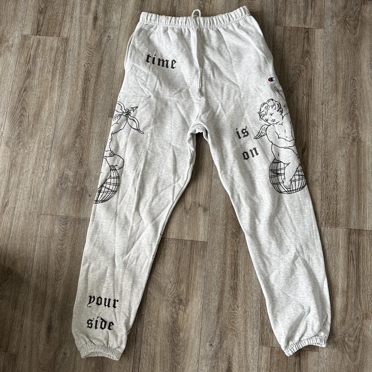 Custom Champion Grey Sweatpants From LA artist in