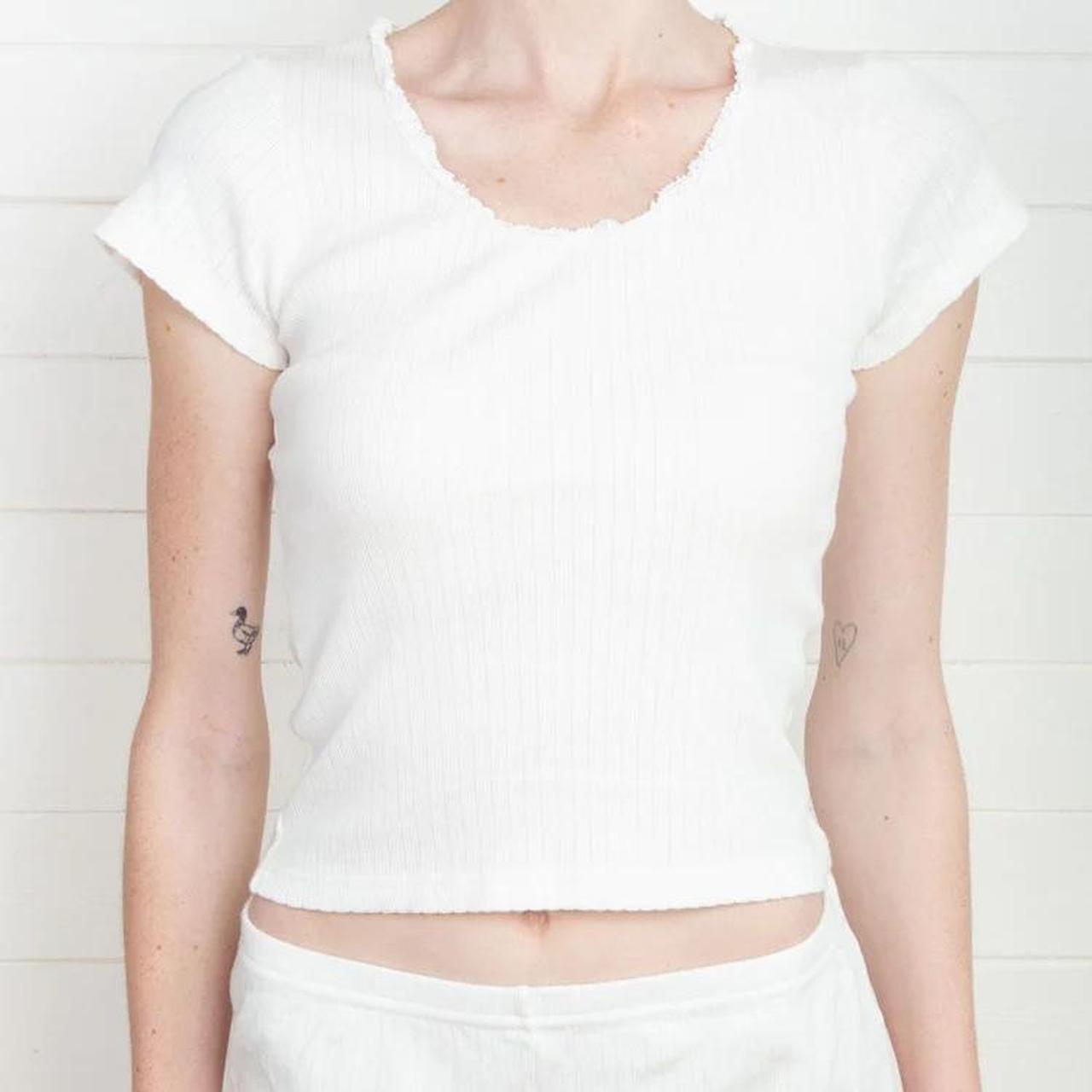 Brandy Melville McKenna top in white - Depop
